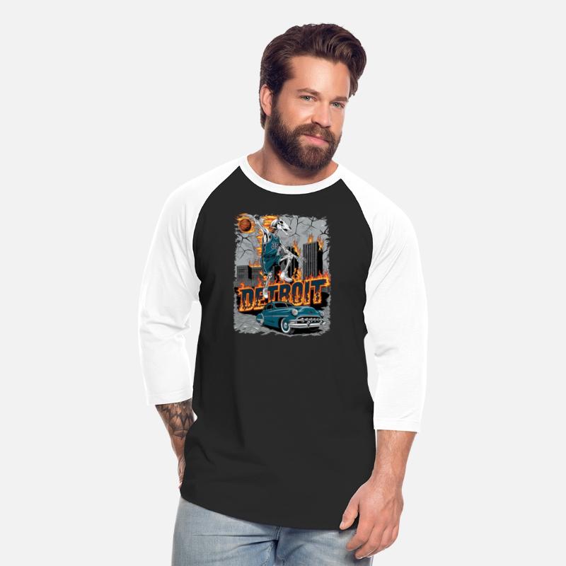 Detroit Flame Skull T Shirt