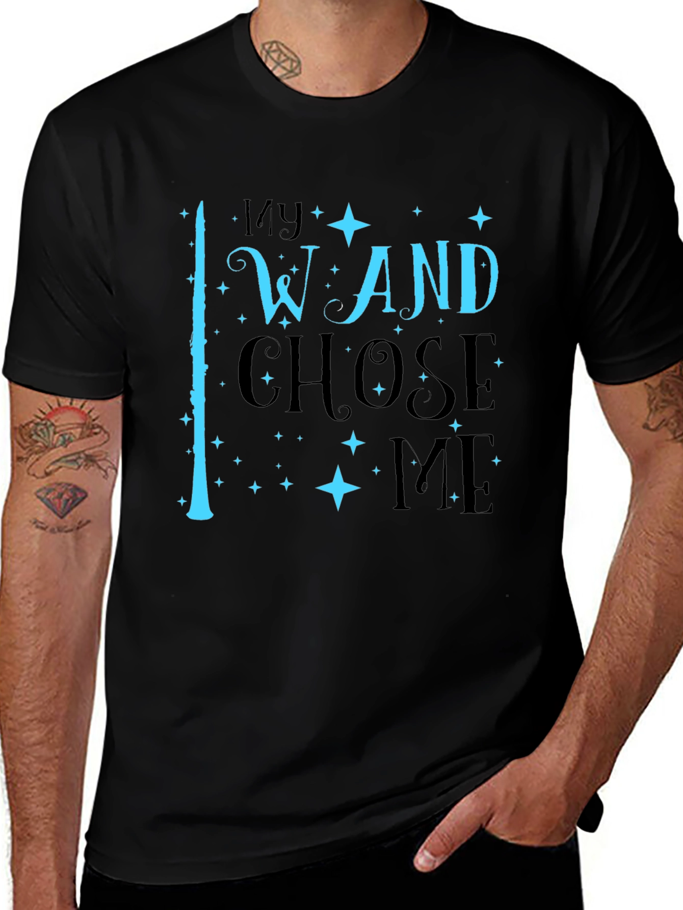 My Wand Chose Me Black T-Shirt