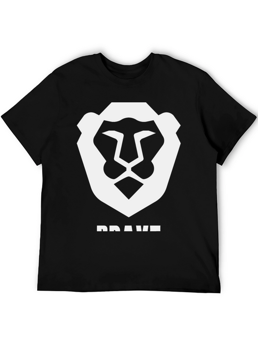 Brave Browser Lion Logo Black T-Shirt