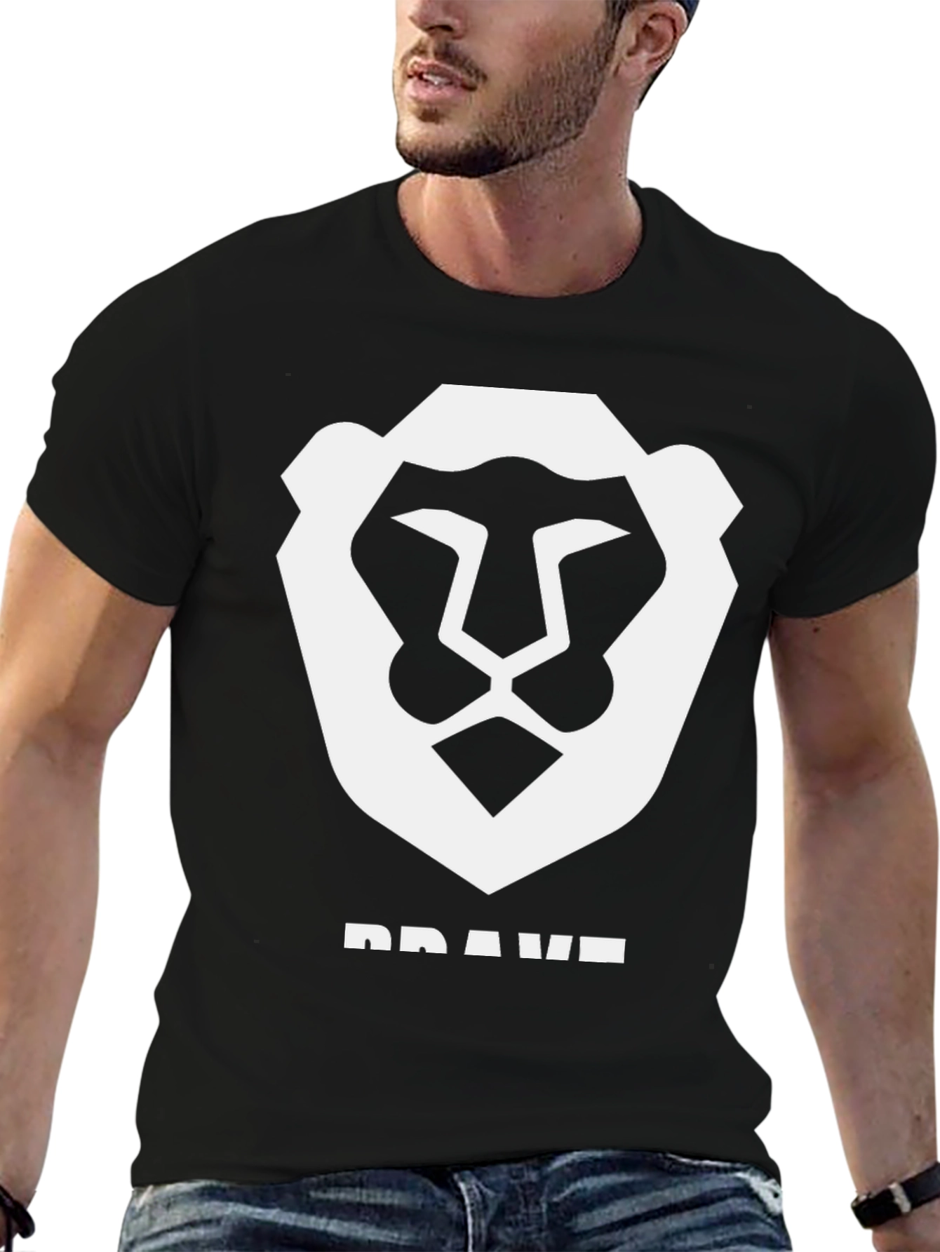 Brave Browser Lion Logo Black T-Shirt