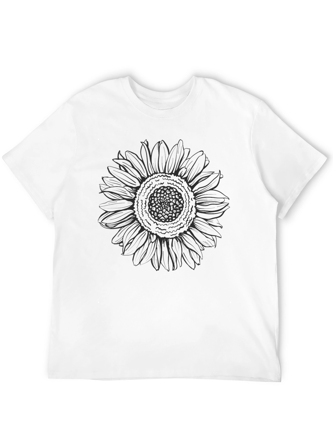 Sunflower Graphic Print Black T-Shirt