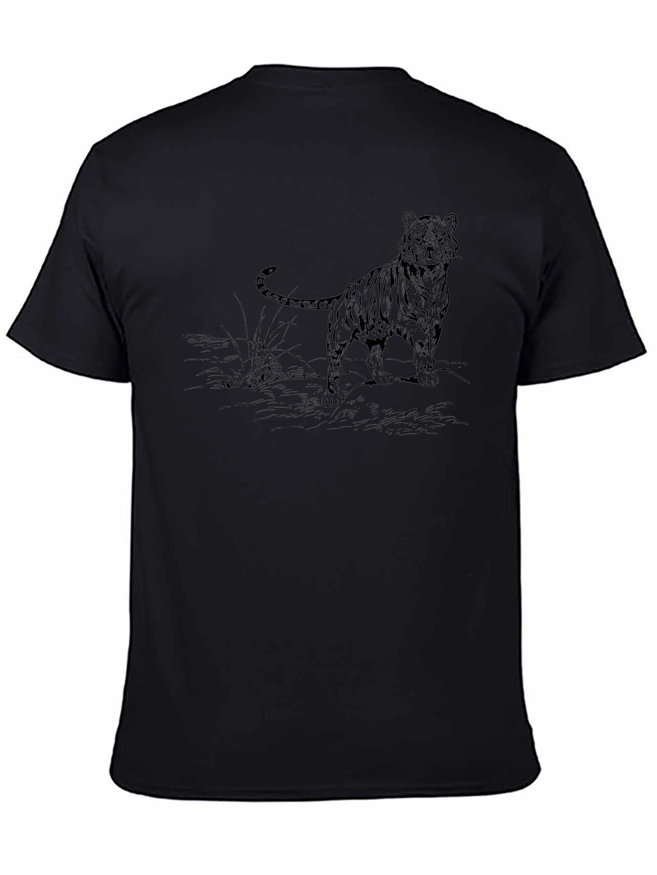 Black Tiger Graphic Print Tee