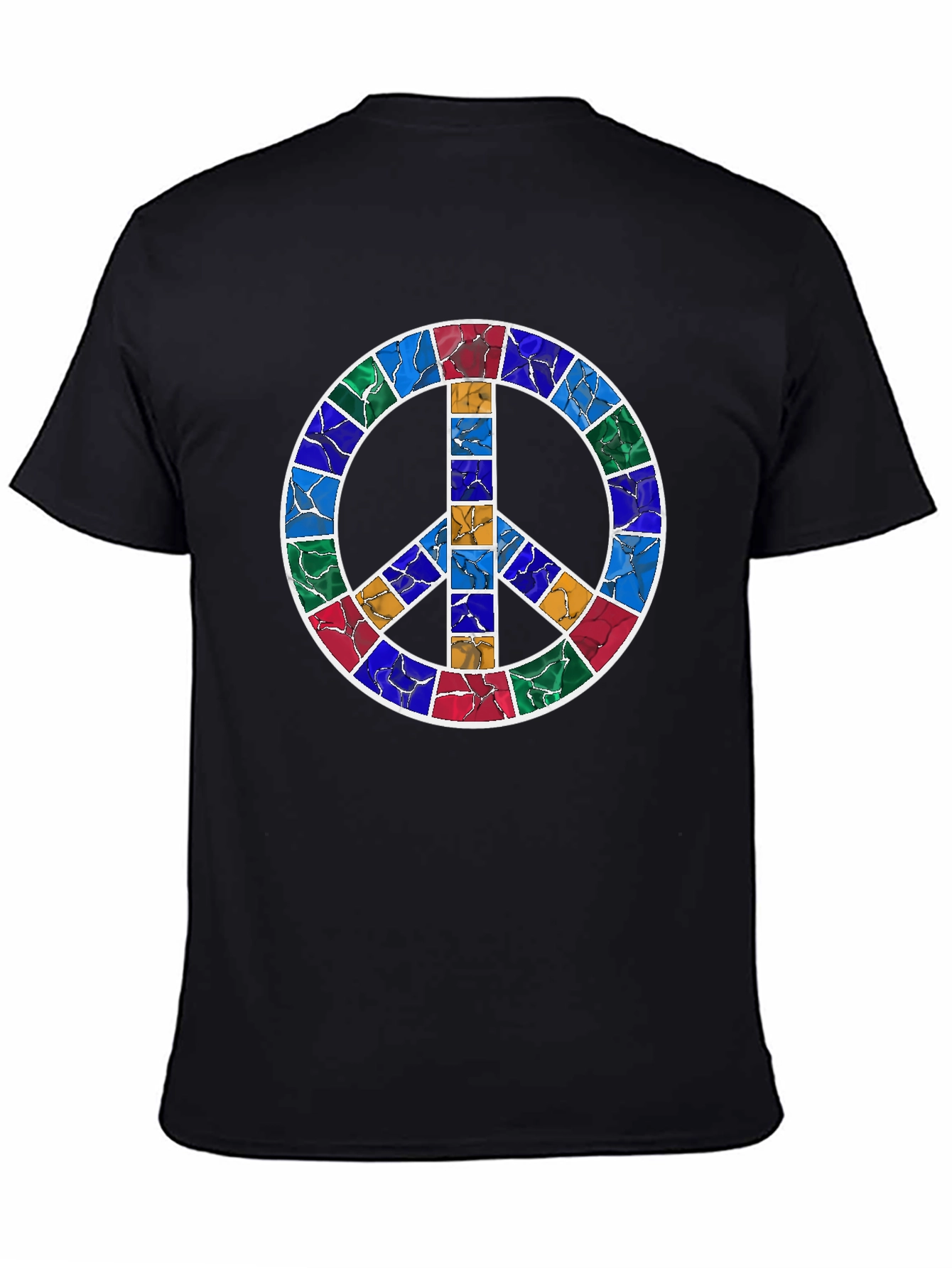Peace Symbol Graphic Tee - Stained Glass Design