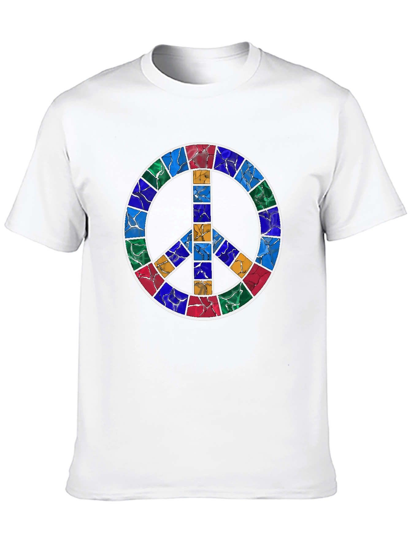 Peace Symbol Graphic Tee - Stained Glass Design