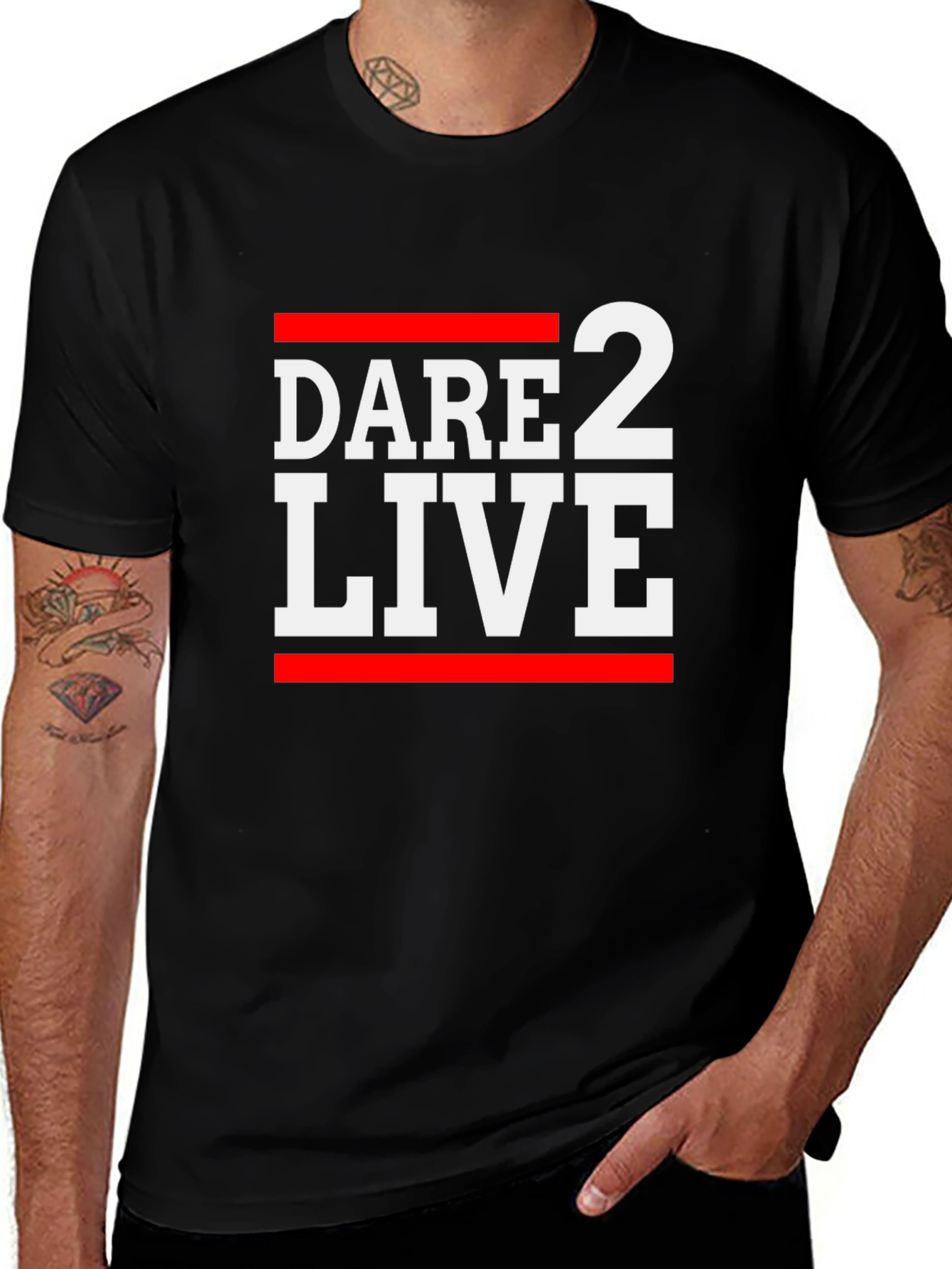 Dare 2 Live Black Graphic Tee