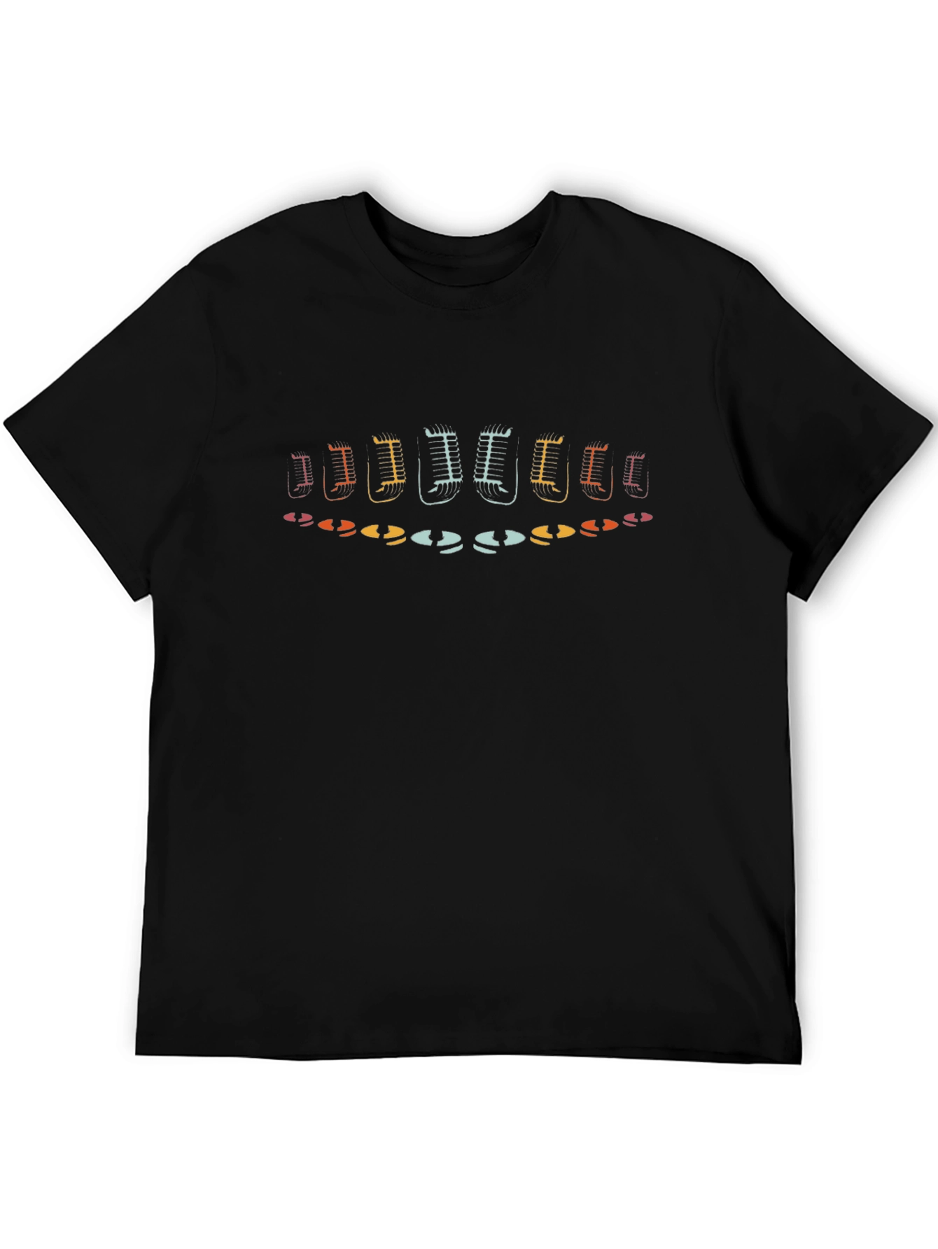 Retro Microphone Array Graphic Tee - Black