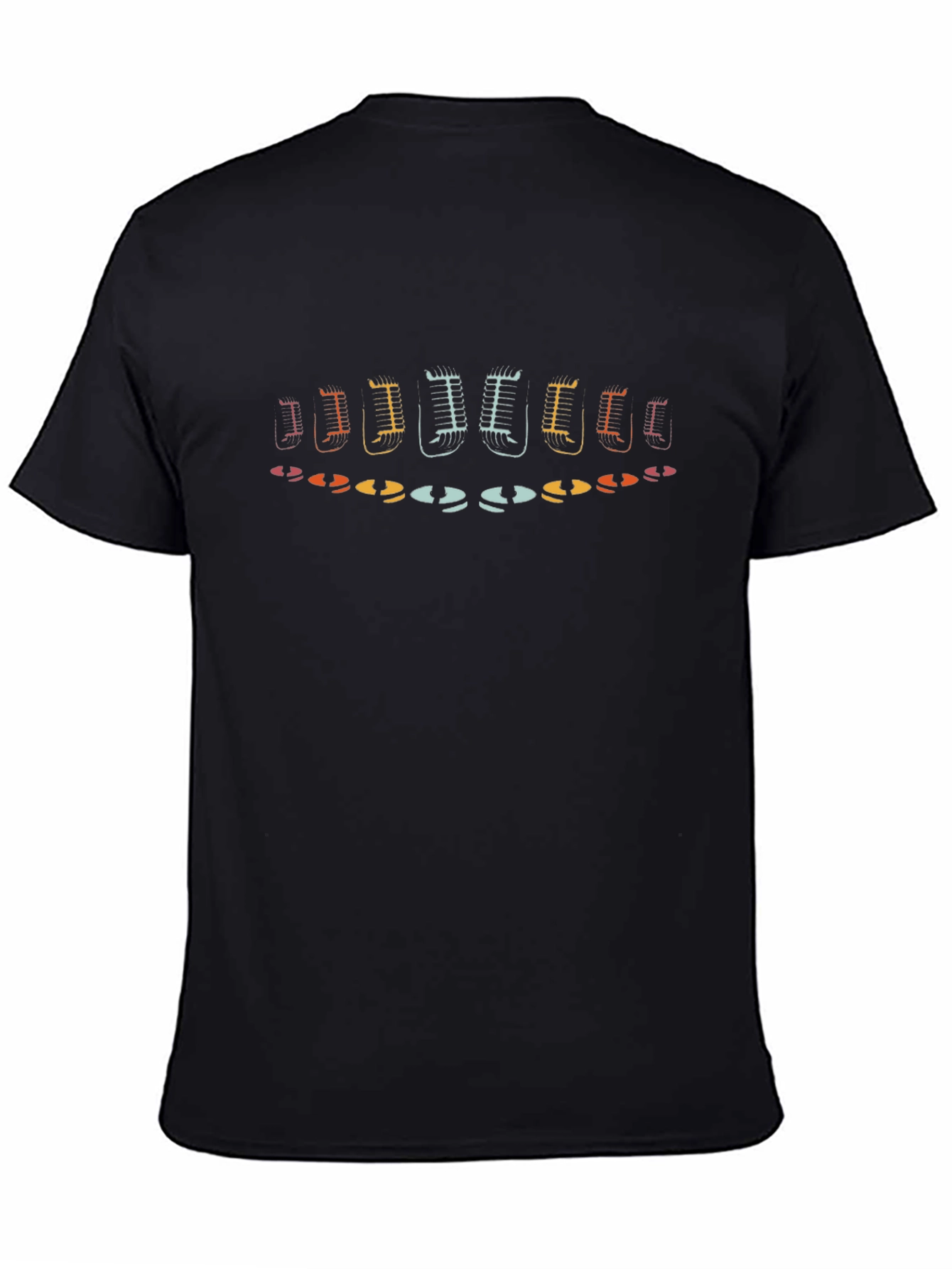 Retro Microphone Array Graphic Tee - Black