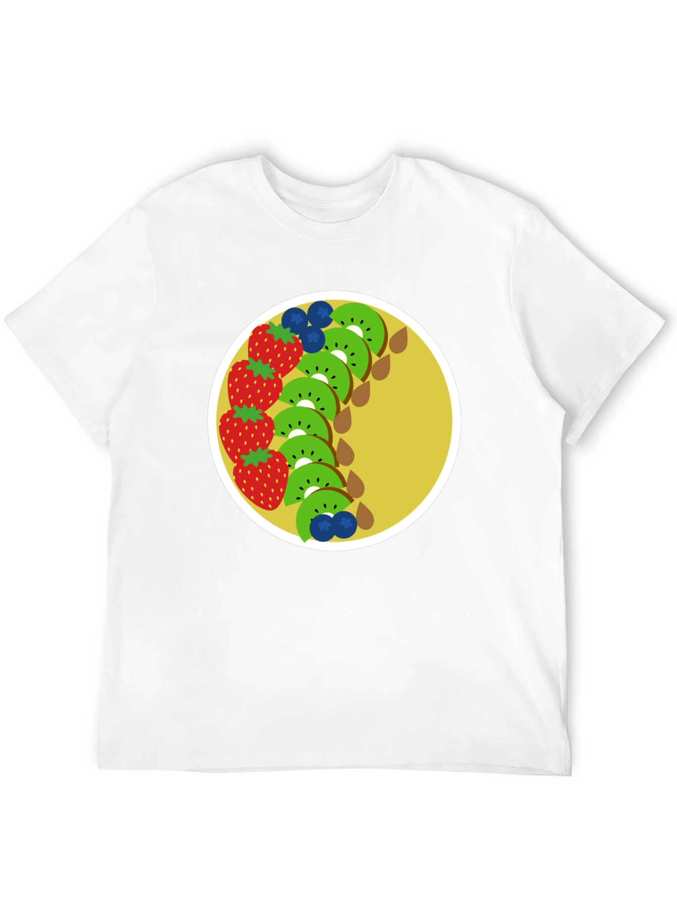 Fun Fruit Graphic Tee - Black Cotton T-Shirt