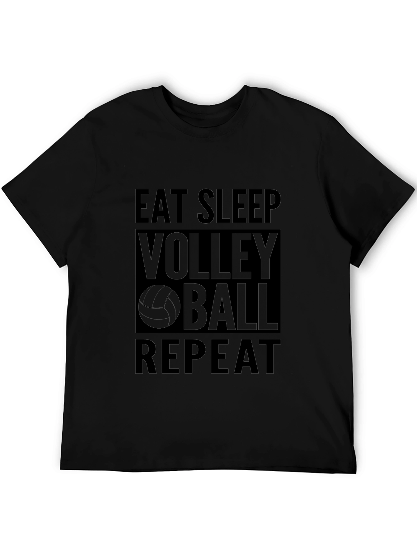 Eat Sleep Volleyball Repeat Black Tee Shirt