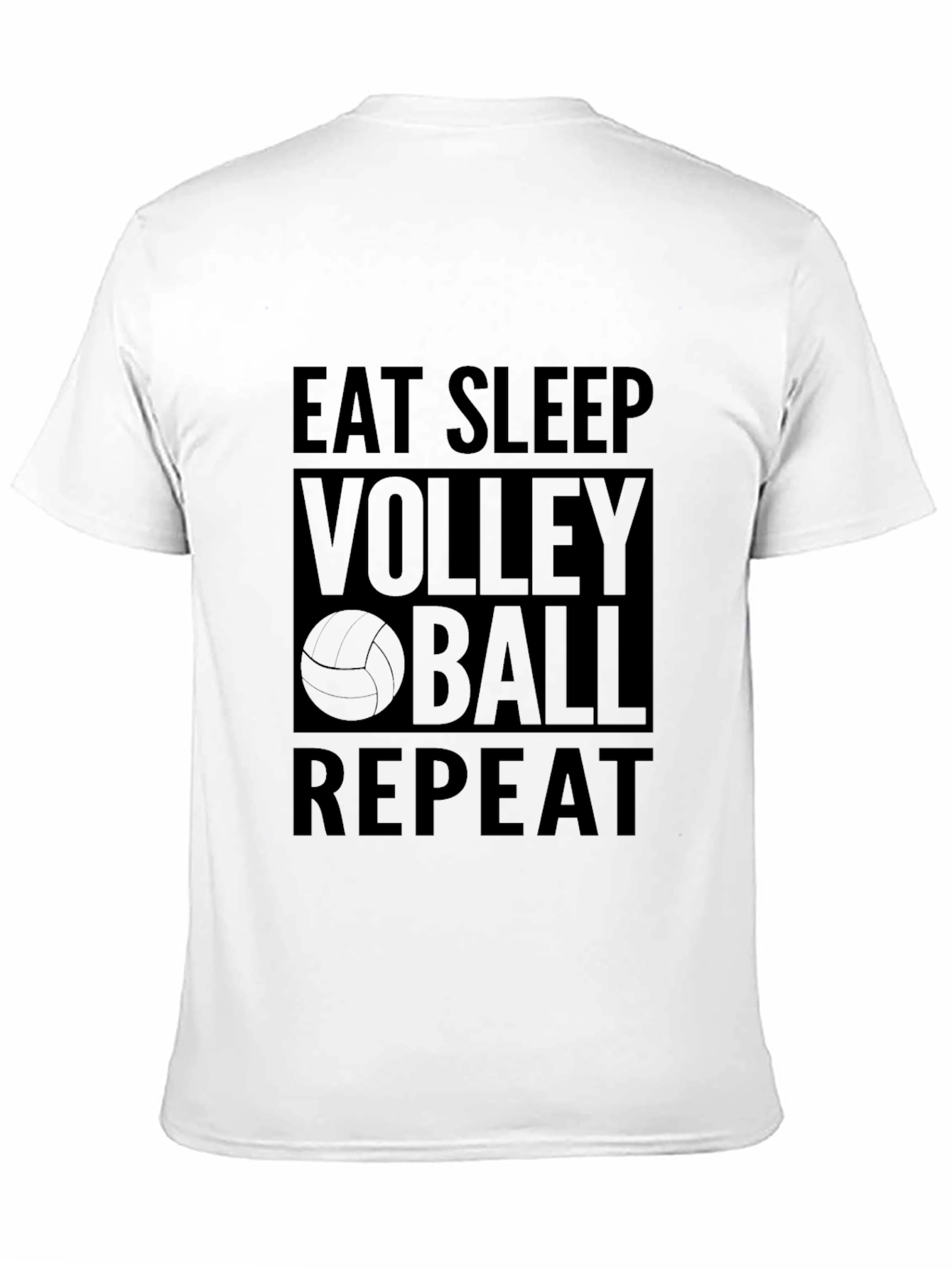 Eat Sleep Volleyball Repeat Black Tee Shirt