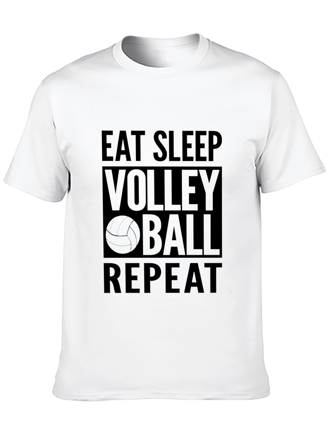 Eat Sleep Volleyball Repeat Black Tee Shirt