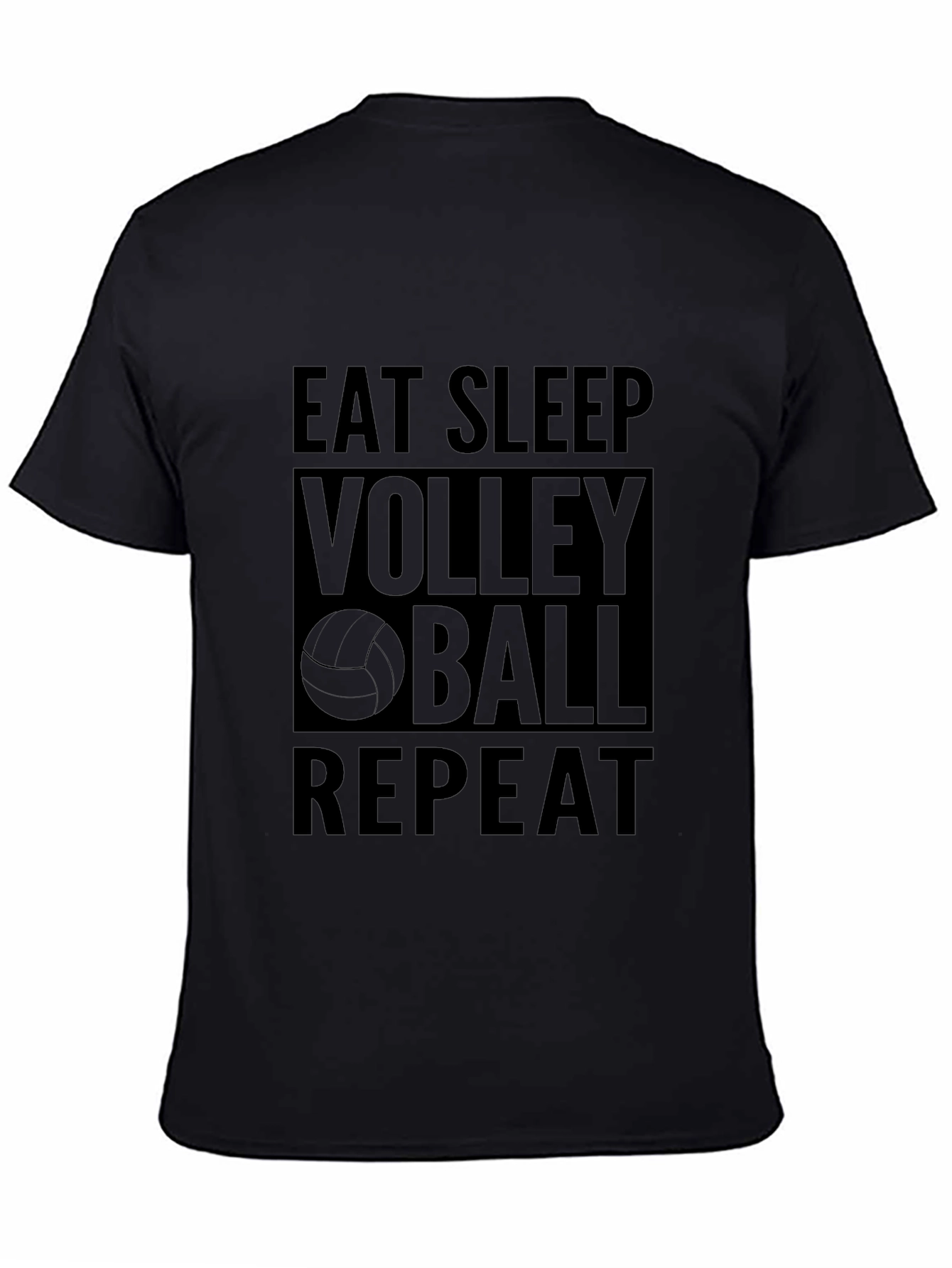 Eat Sleep Volleyball Repeat Black Tee Shirt