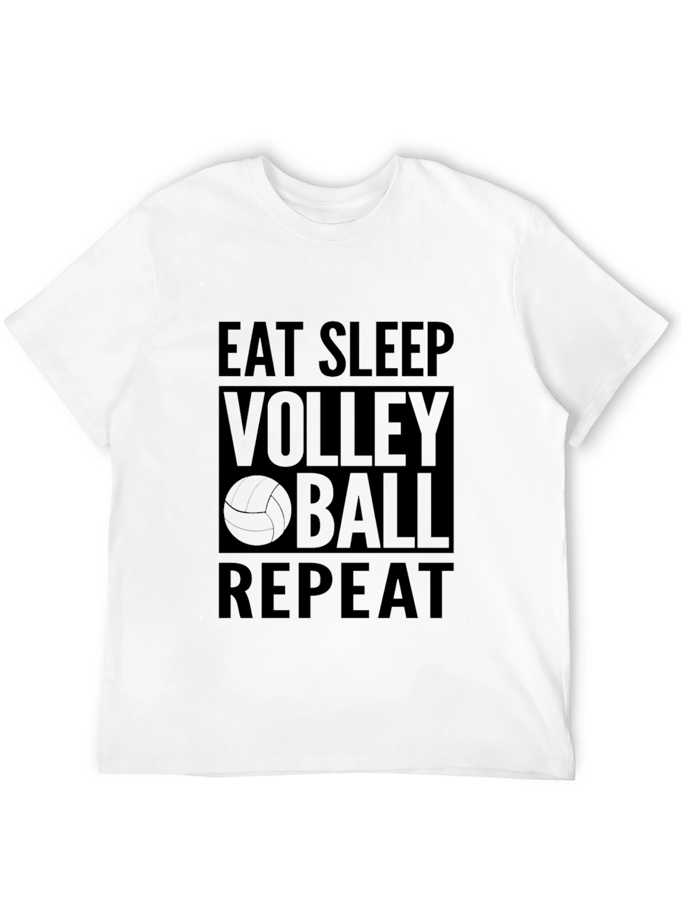 Eat Sleep Volleyball Repeat Black Tee Shirt