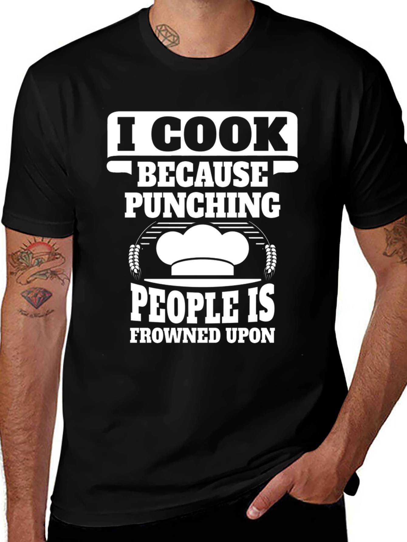 I Cook Because Punching People Is Frowned Upon T-Shirt