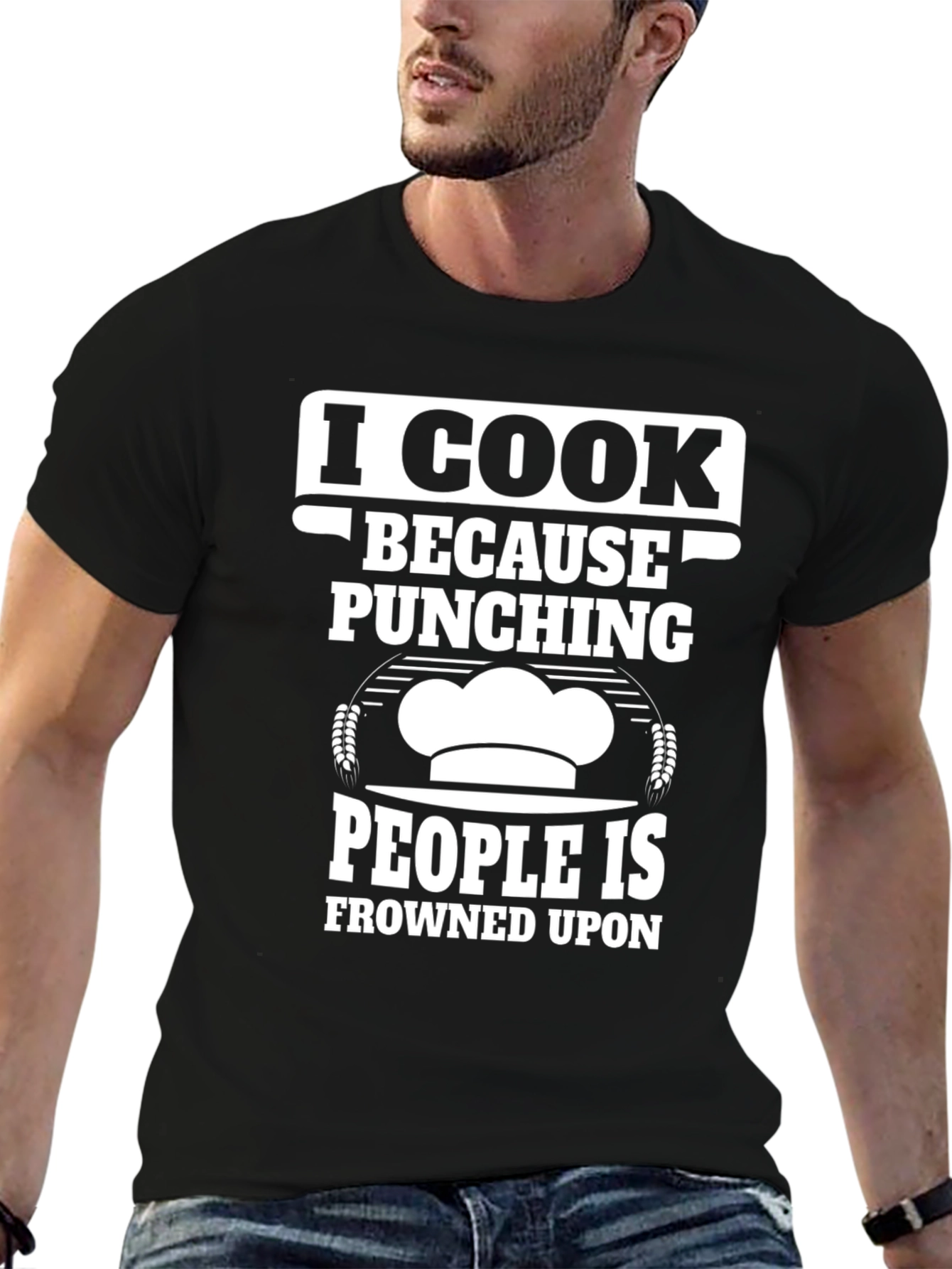 I Cook Because Punching People Is Frowned Upon T-Shirt