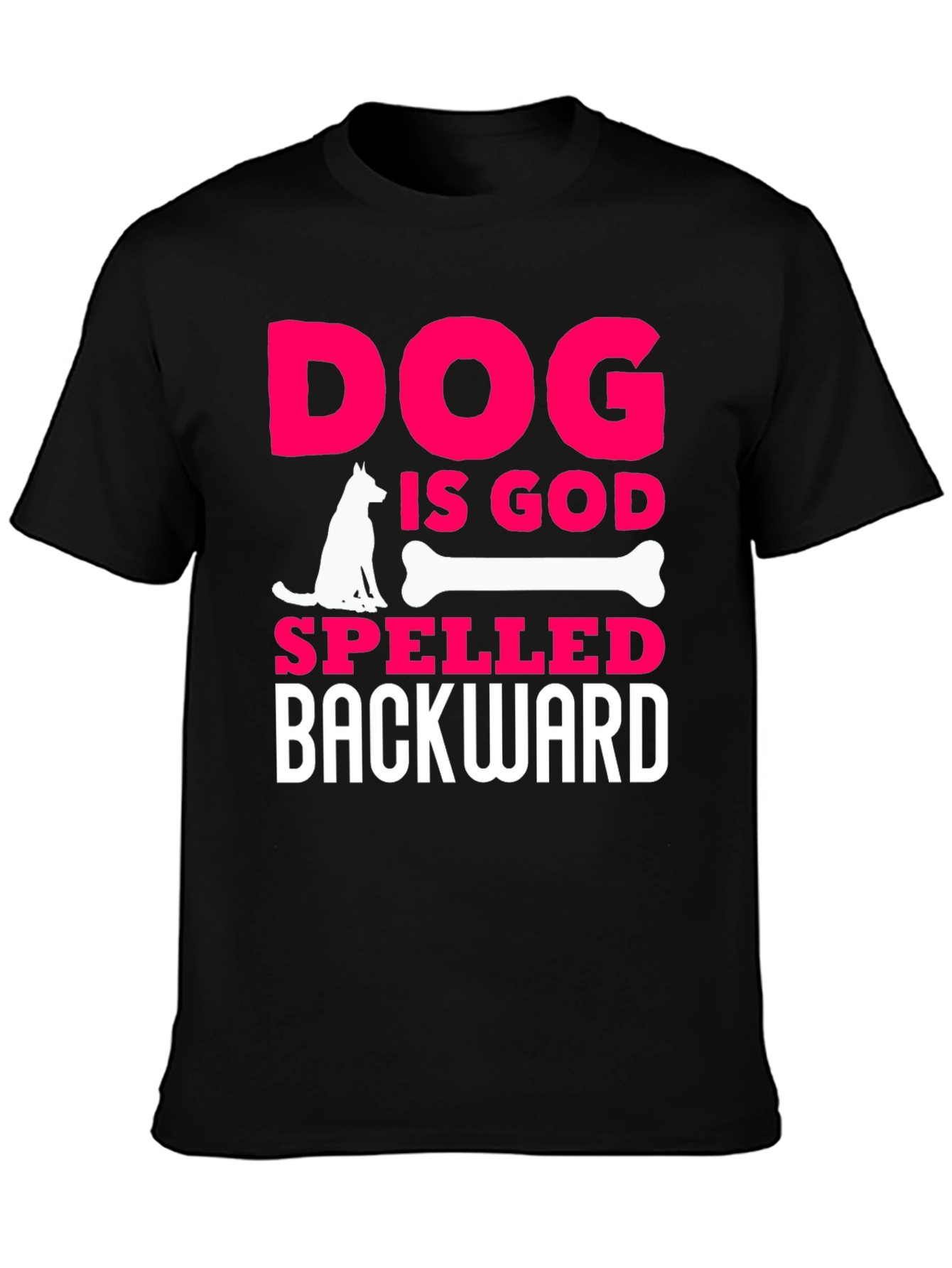Dog Is God Backwards Graphic T-Shirt