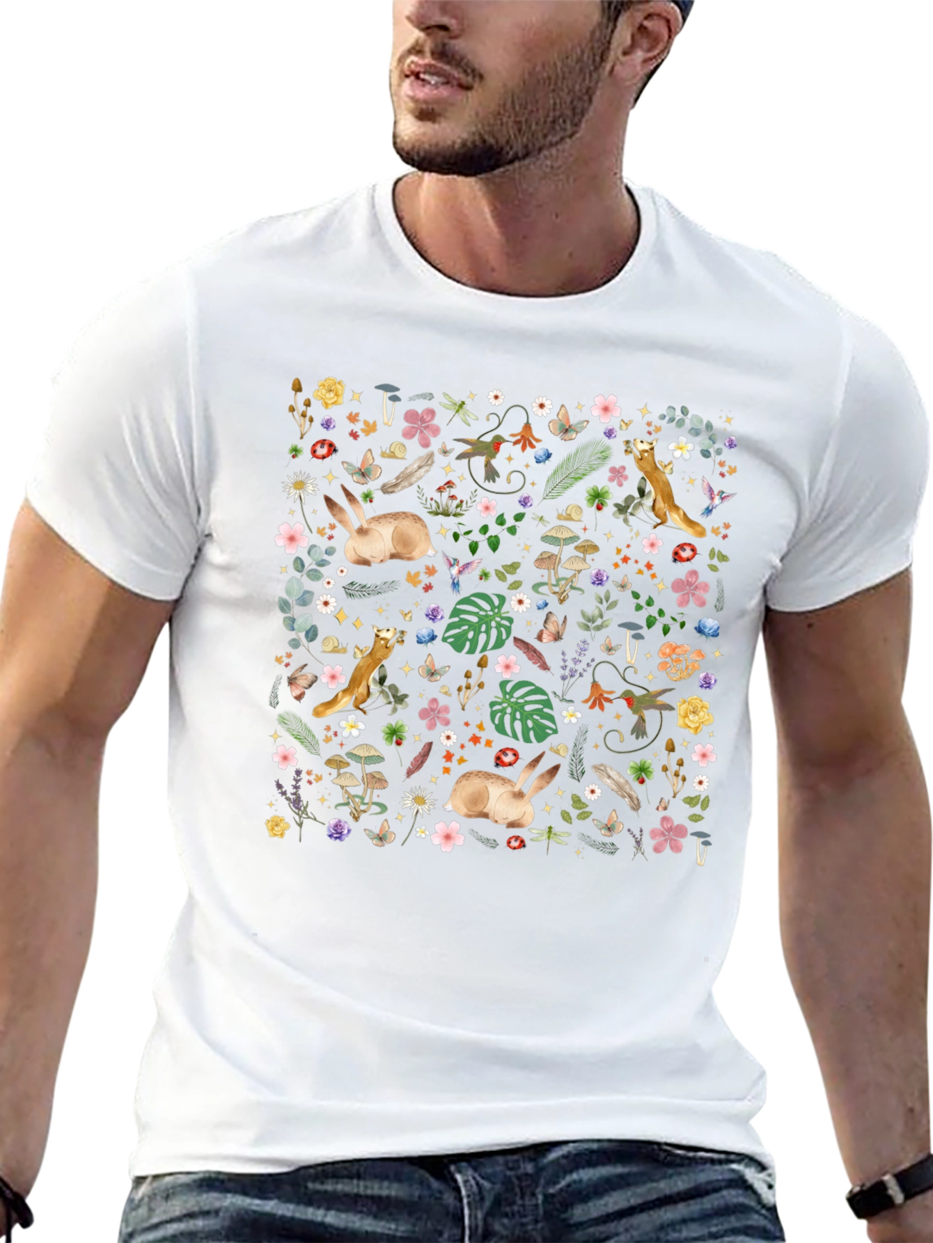 Whimsical Forest T-Shirt: Nature Print