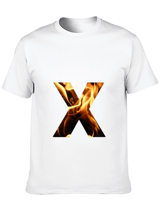 Fiery X Graphic Black T-Shirt - Bold Style