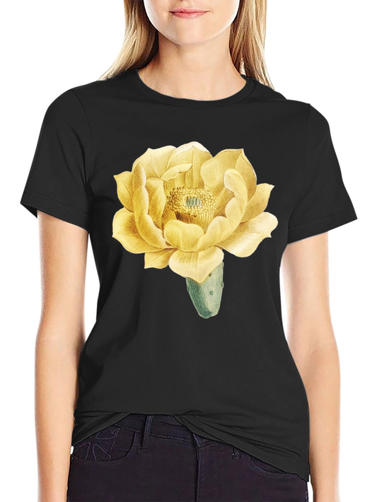 Floral Print Tee - Vintage Yellow Flower