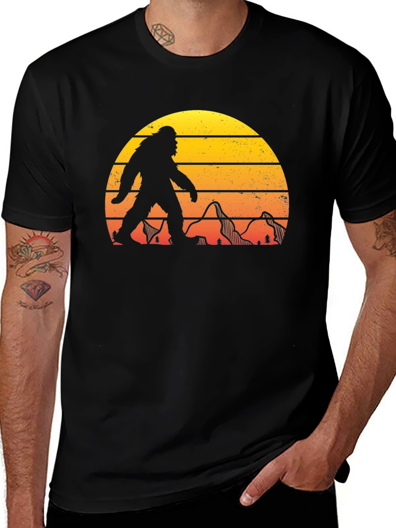 Bigfoot Sunset Graphic T-Shirt