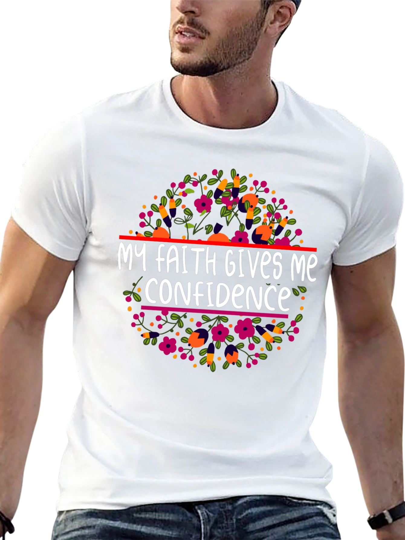 Faith Gives Me Confidence Floral T-Shirt
