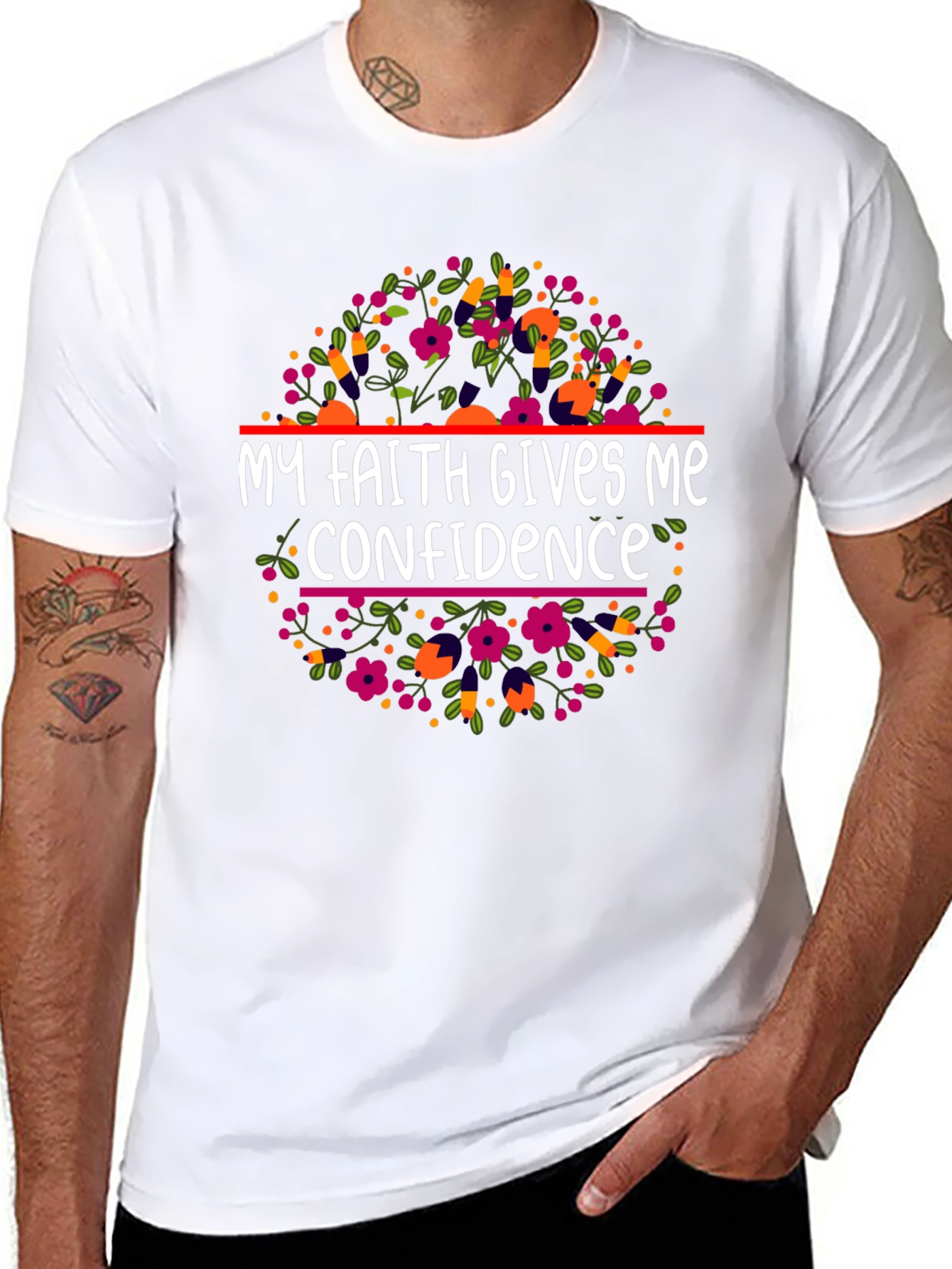 Faith Gives Me Confidence Floral T-Shirt
