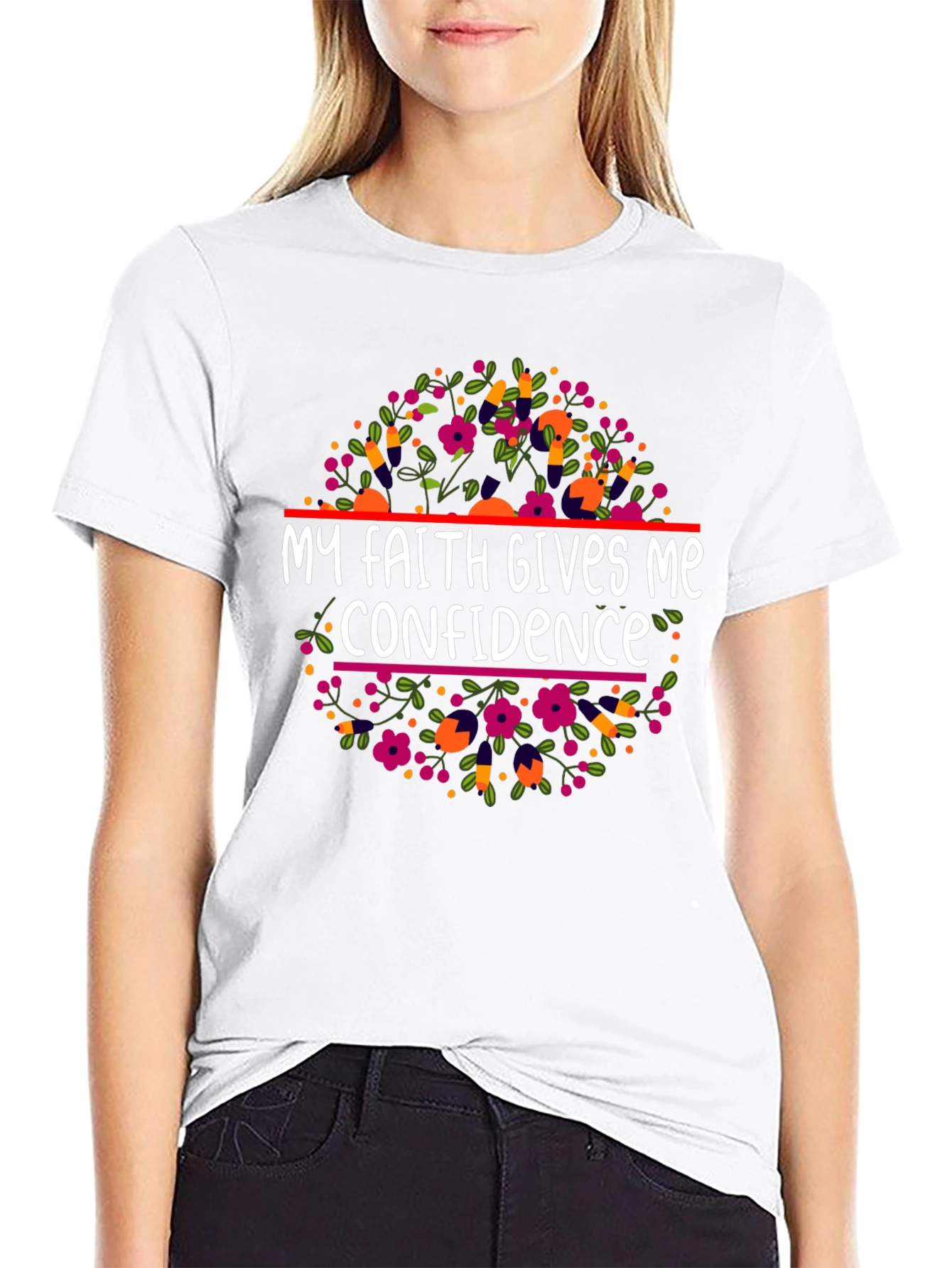 Faith Gives Me Confidence Floral T-Shirt