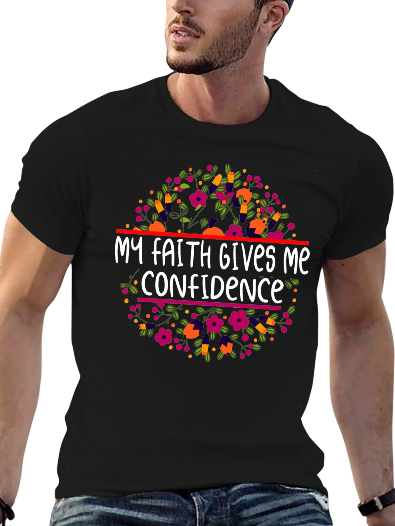 Faith Gives Me Confidence Floral T-Shirt