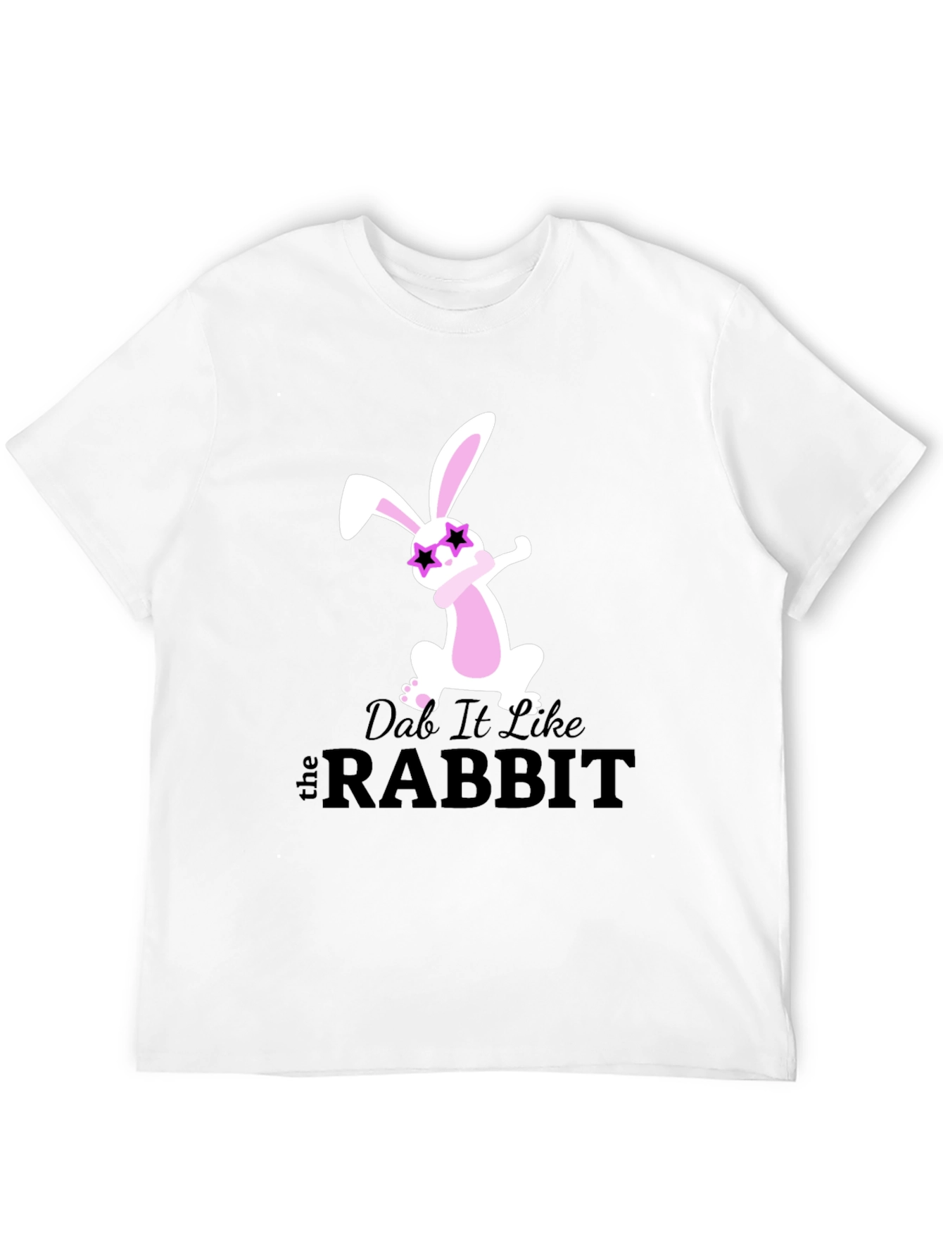 Dabbing Rabbit Graphic Tee - Trendy Black T-Shirt