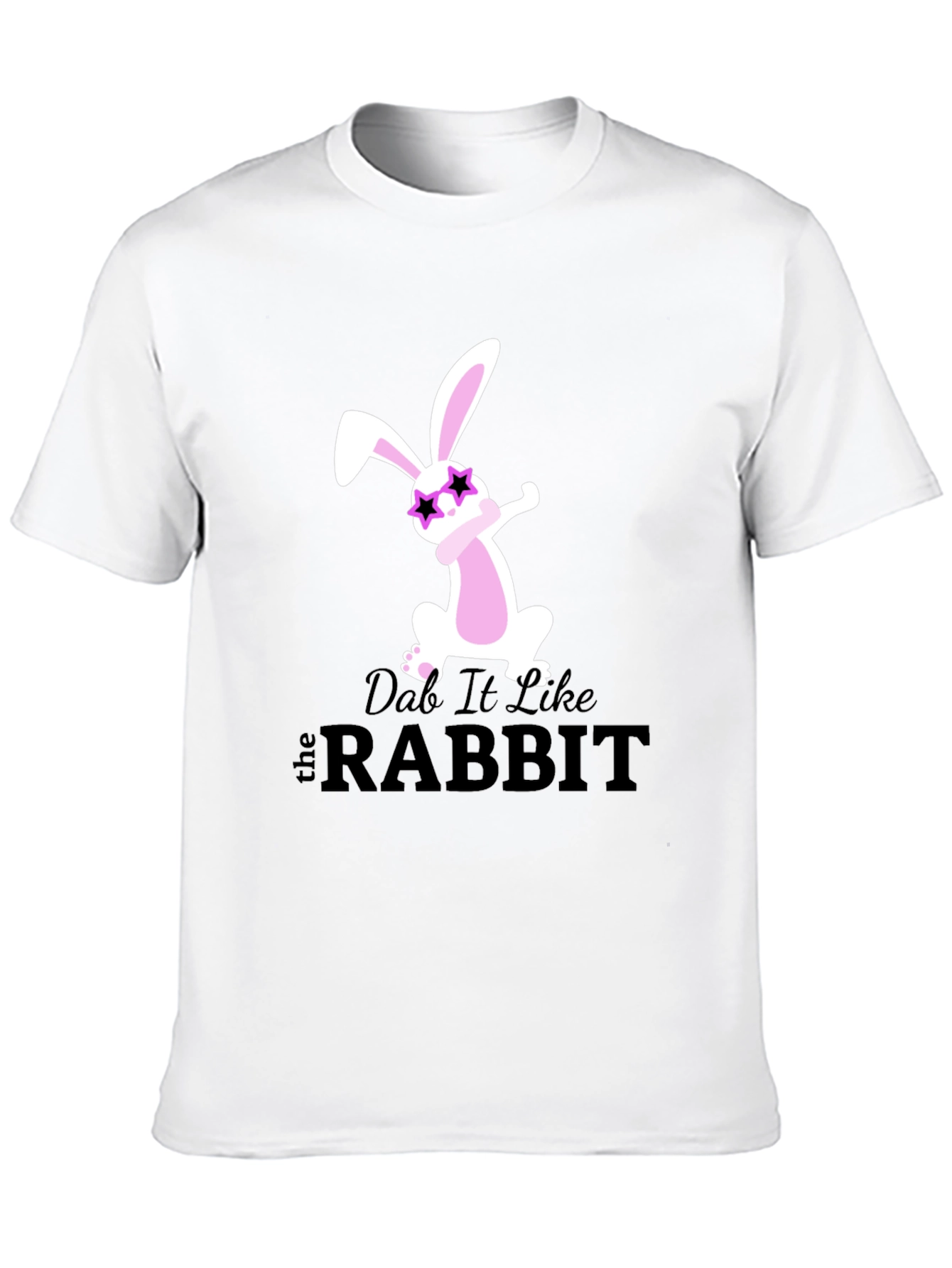 Dabbing Rabbit Graphic Tee - Trendy Black T-Shirt