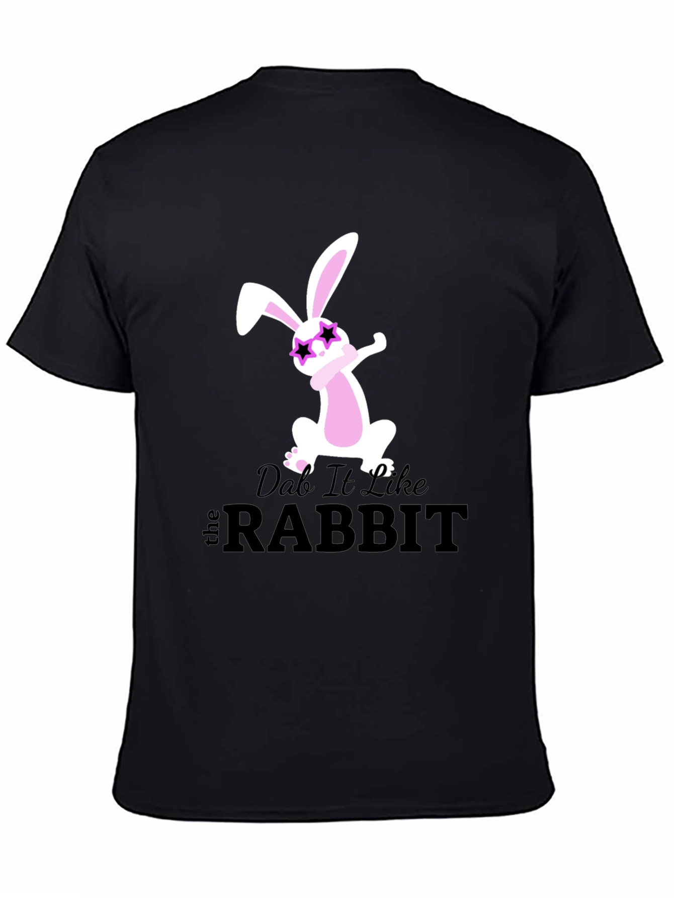 Dabbing Rabbit Graphic Tee - Trendy Black T-Shirt