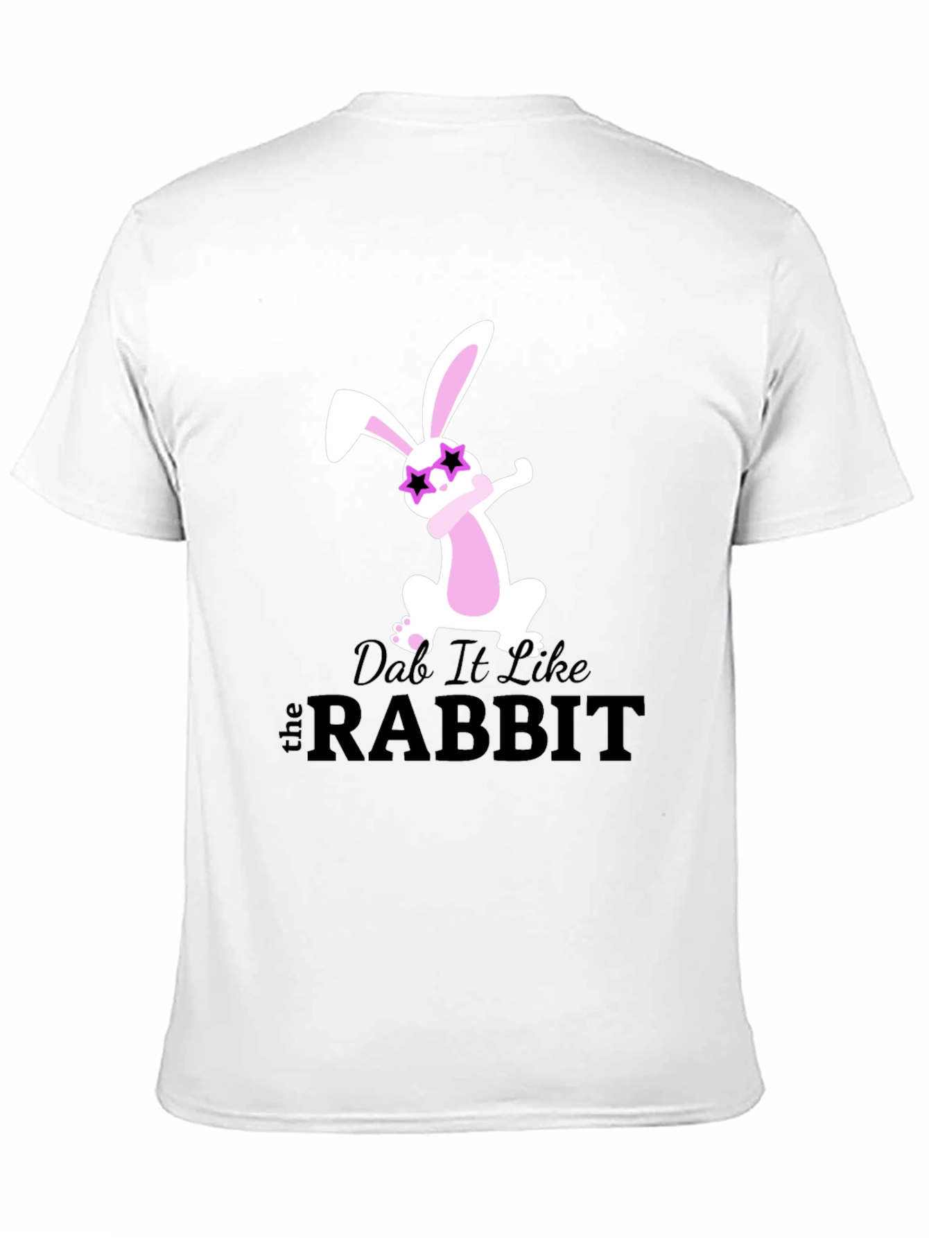 Dabbing Rabbit Graphic Tee - Trendy Black T-Shirt