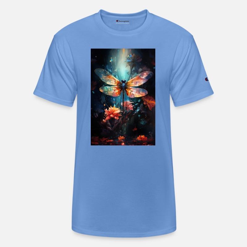 Dragonfly Flower Art - Stained Glass