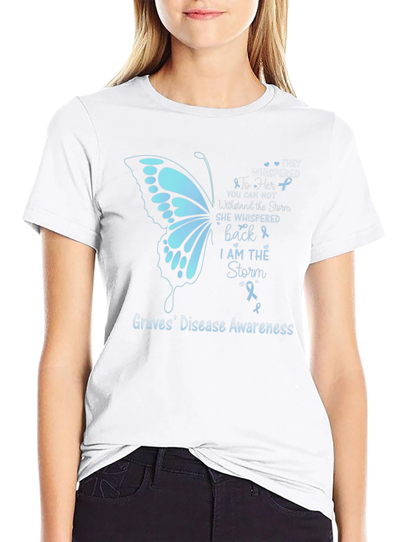 Graves Disease Awareness T-Shirt Butterfly Graphic