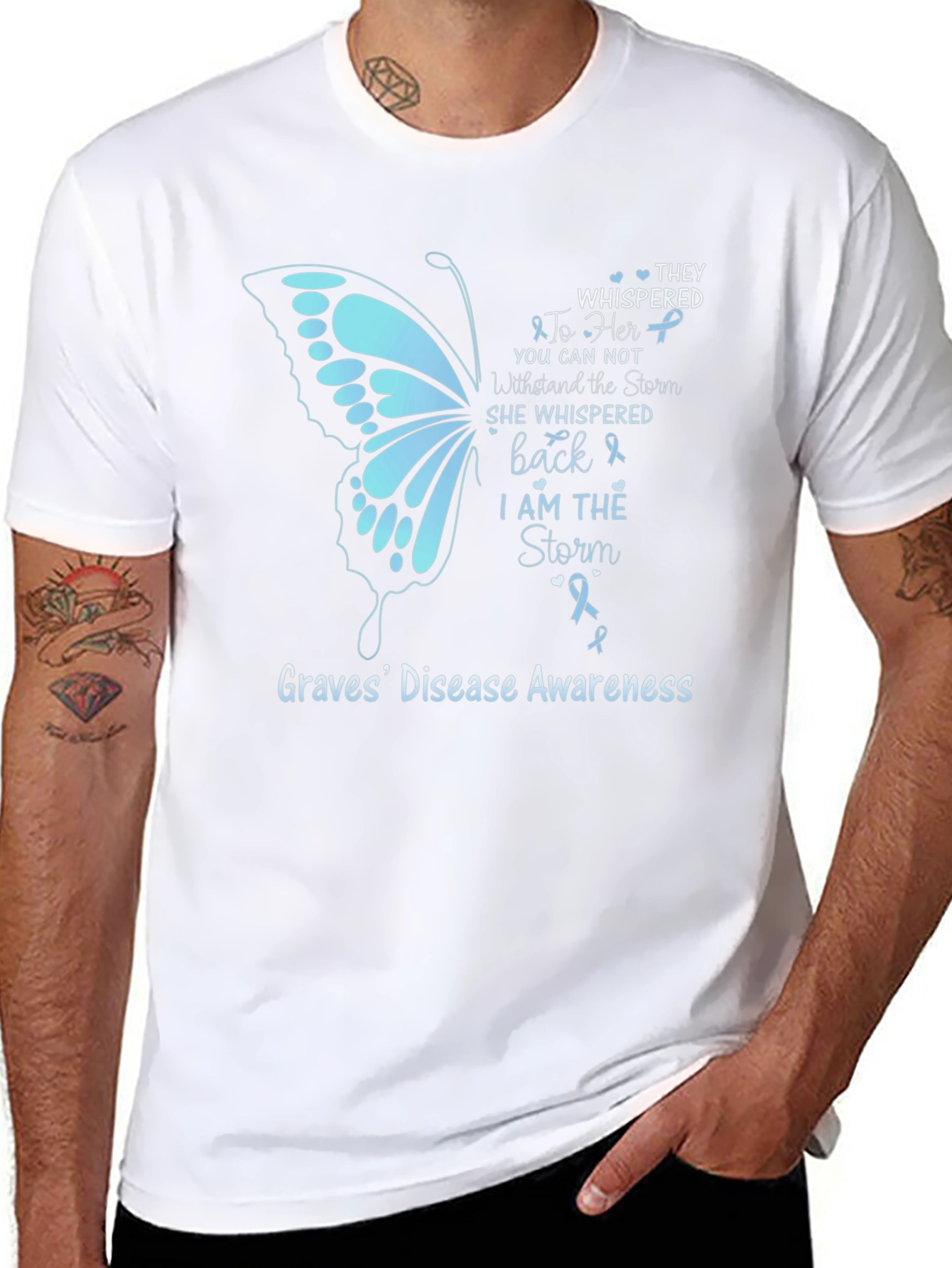 Graves Disease Awareness T-Shirt Butterfly Graphic