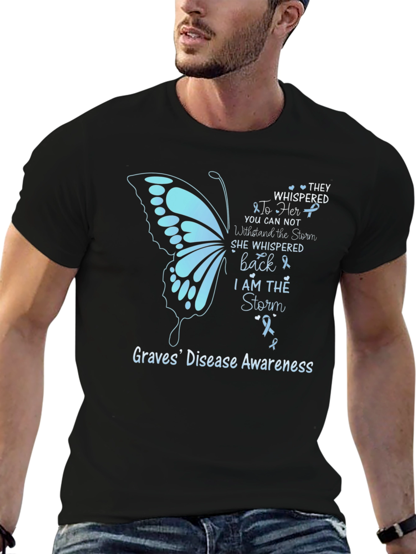 Graves Disease Awareness T-Shirt Butterfly Graphic