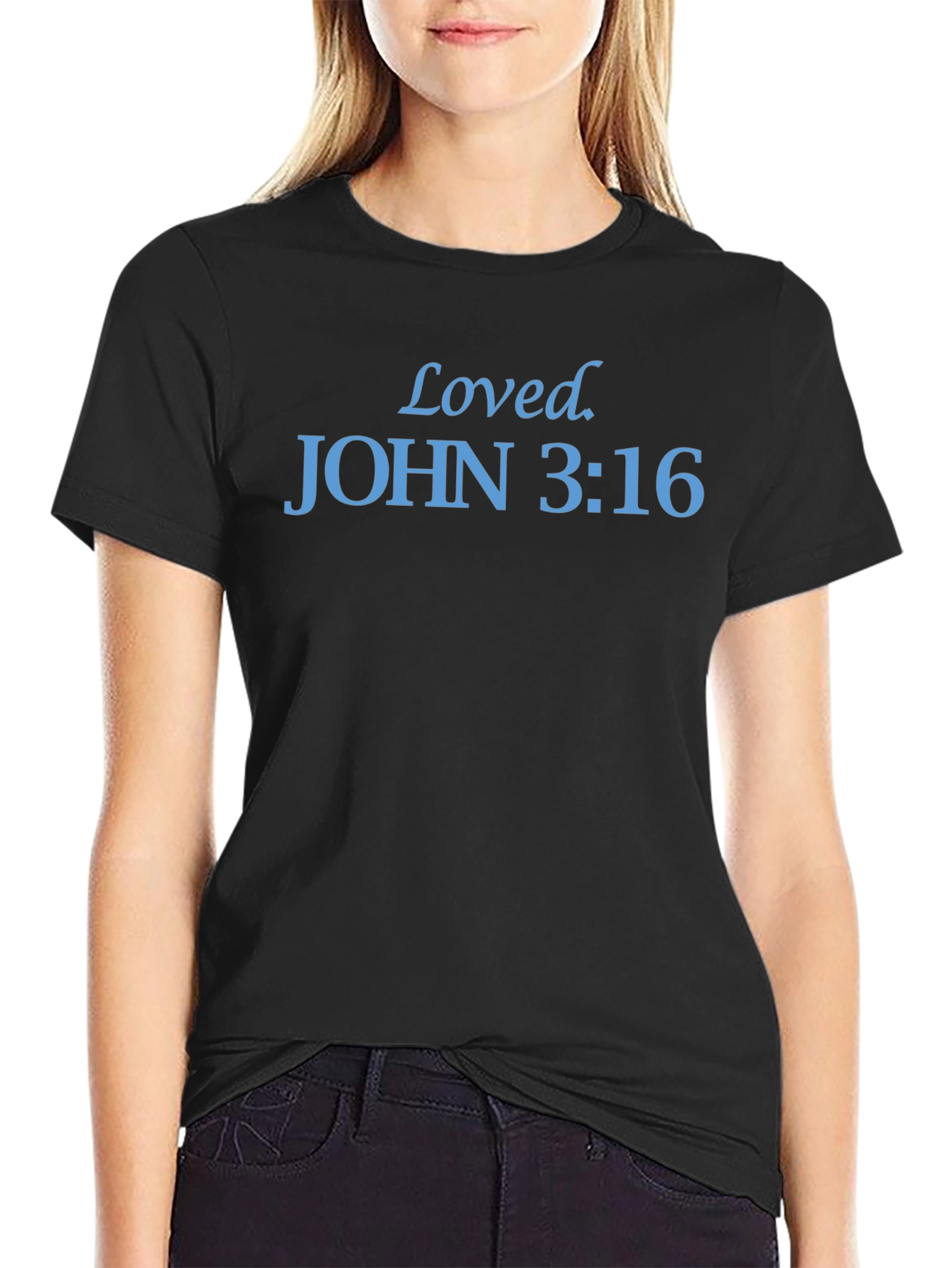 Loved John 3:16 Black T-Shirt