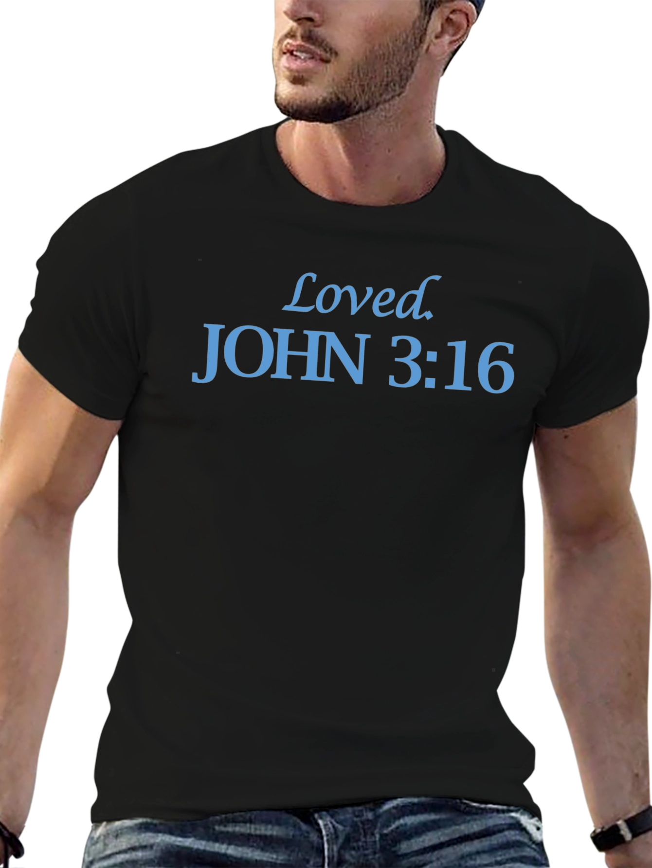 Loved John 3:16 Black T-Shirt