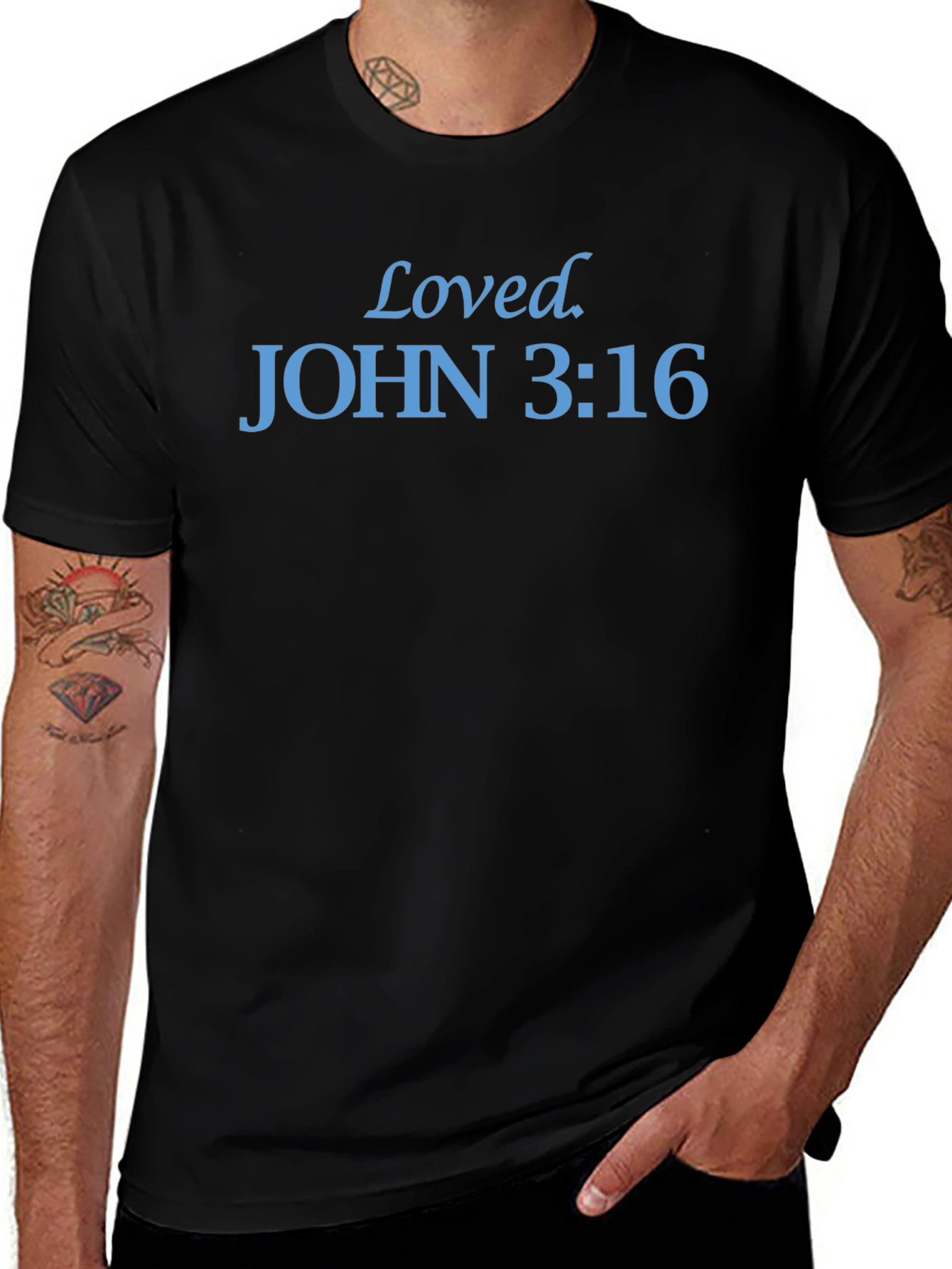 Loved John 3:16 Black T-Shirt