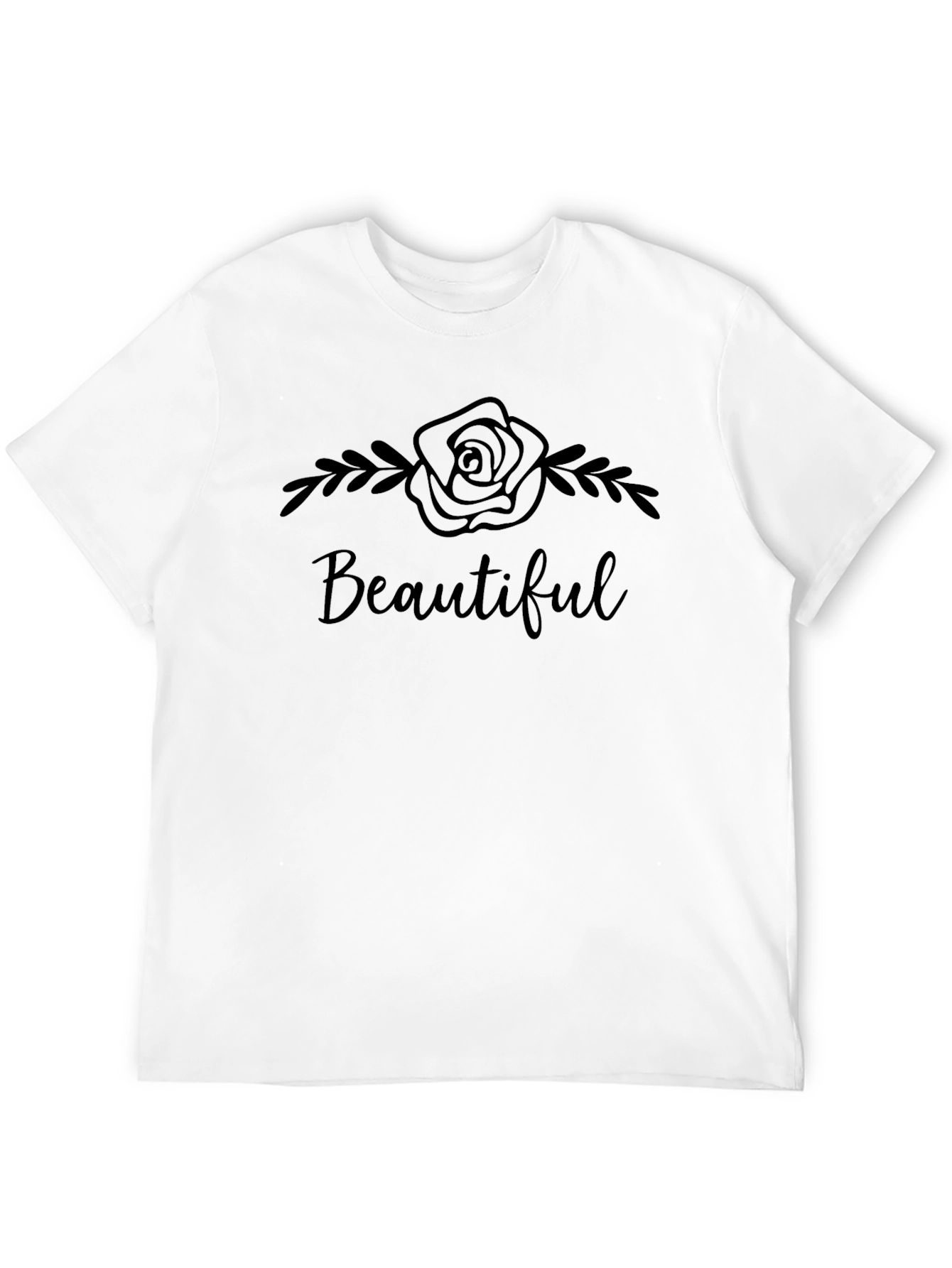 Beautiful Rose Graphic Tee - Stylish Black T-Shirt