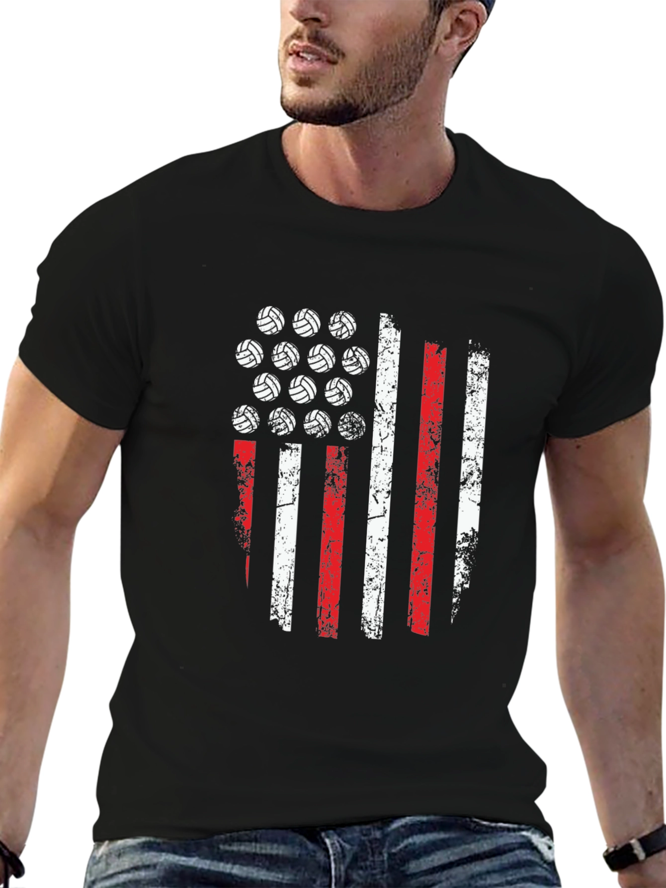 Volleyball American Flag T-Shirt