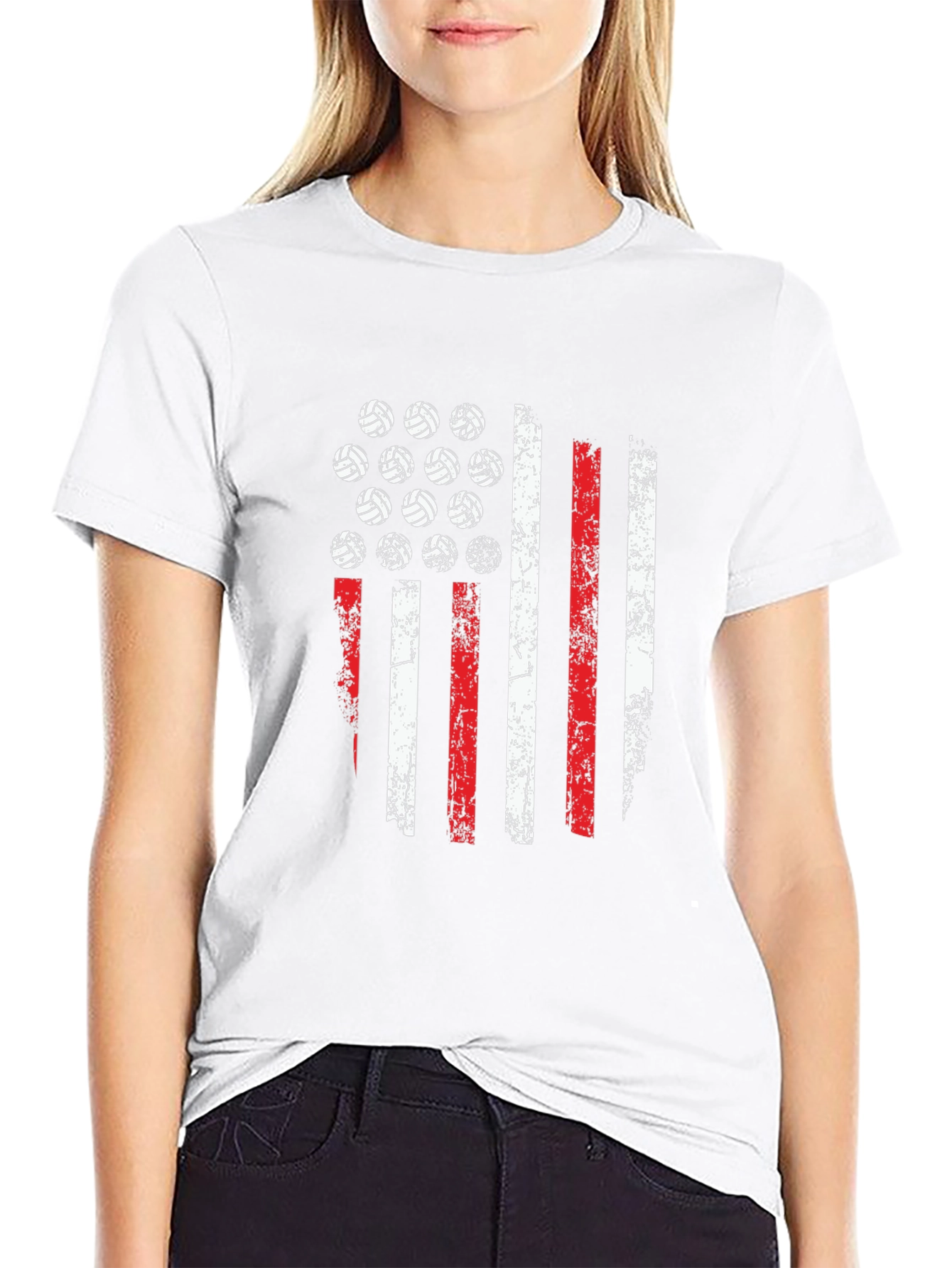 Volleyball American Flag T-Shirt