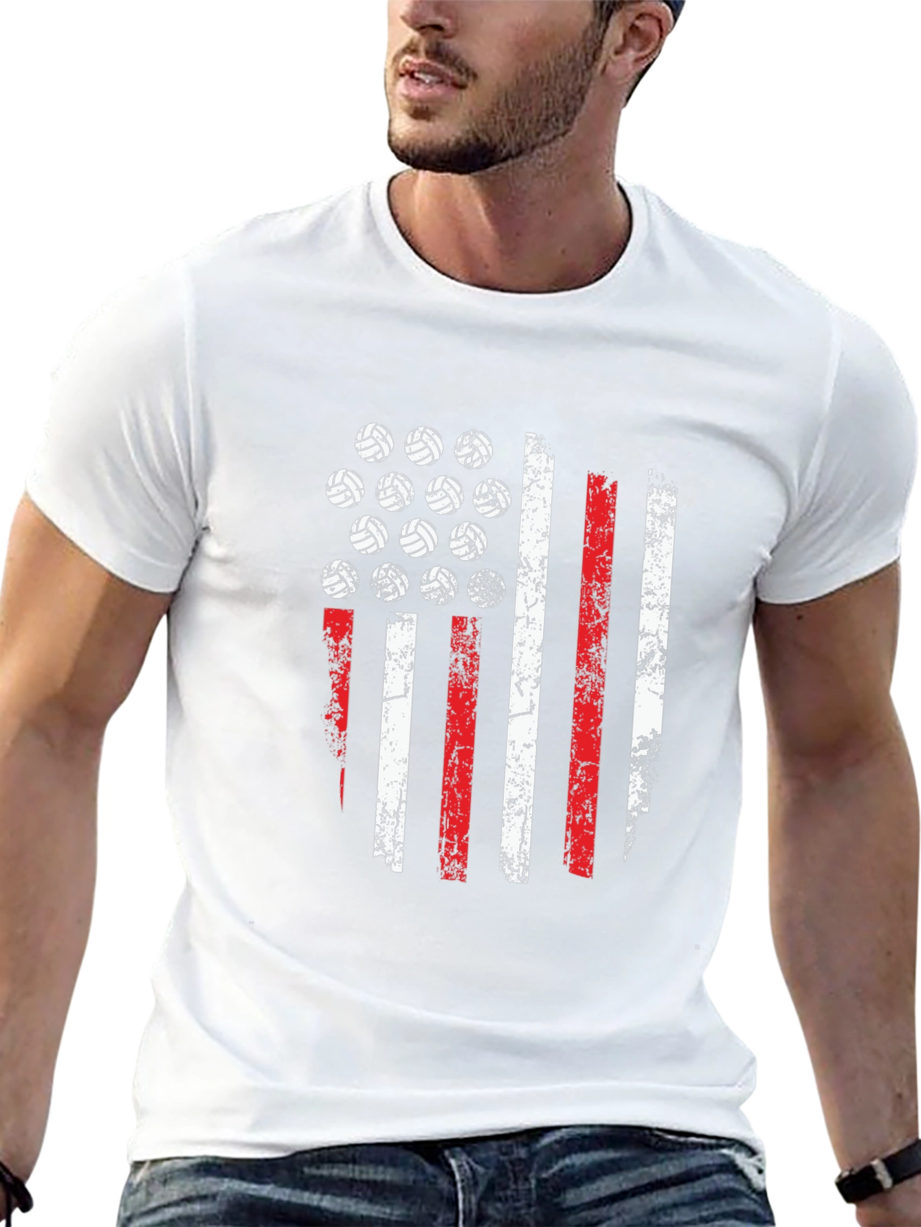 Volleyball American Flag T-Shirt
