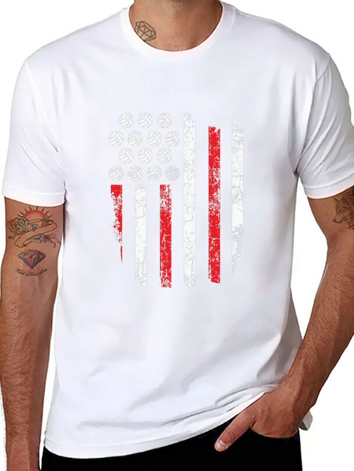 Volleyball American Flag T-Shirt