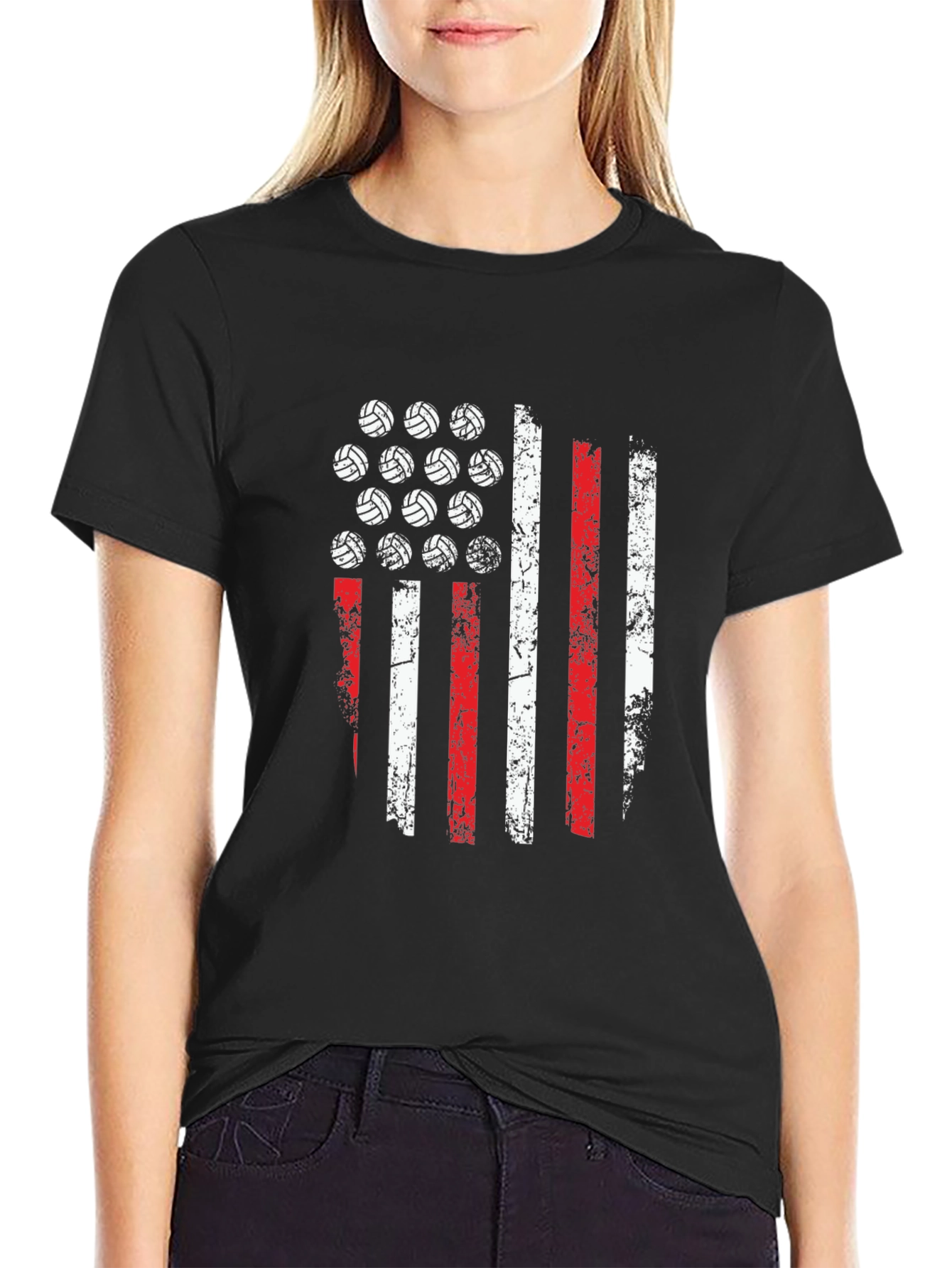 Volleyball American Flag T-Shirt