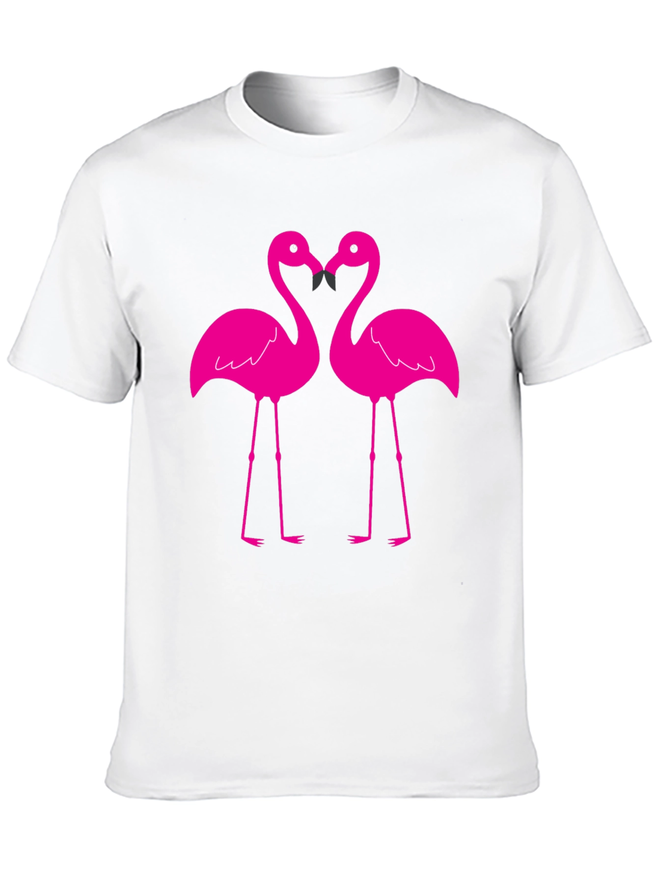Flamingo Love T-Shirt - Black Cotton Blend