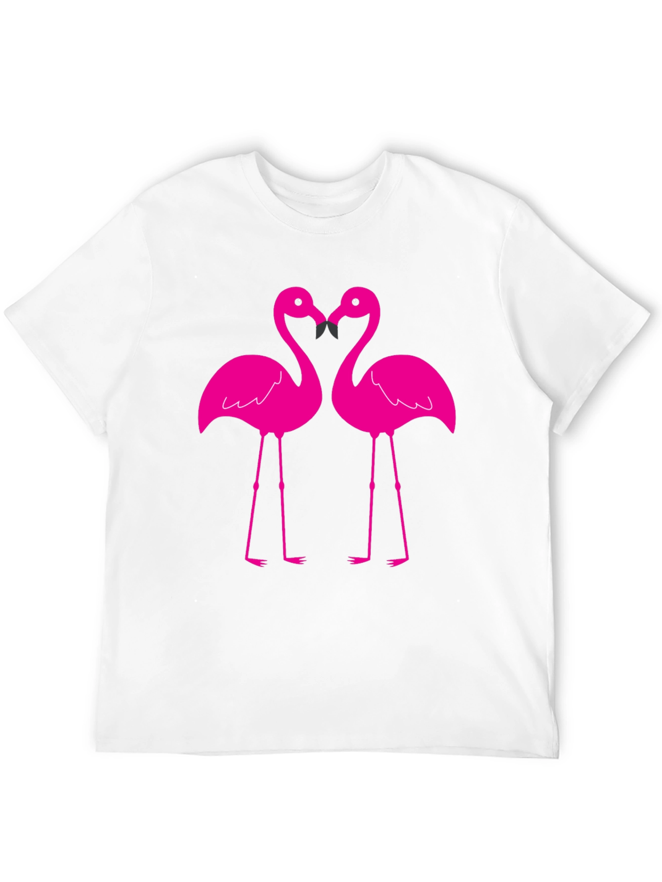 Flamingo Love T-Shirt - Black Cotton Blend