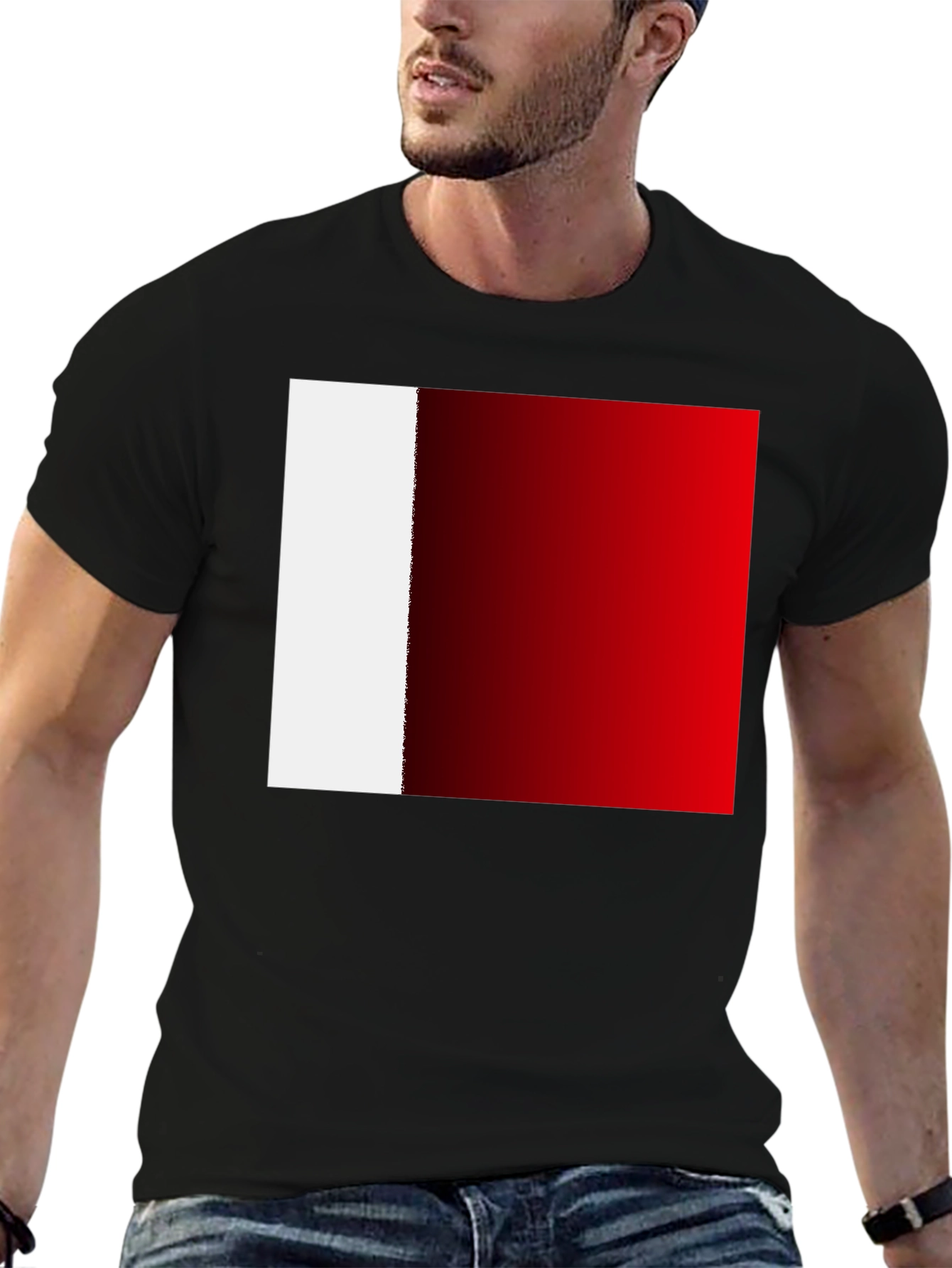 Modern UAE Flag Graphic T-Shirt - Black