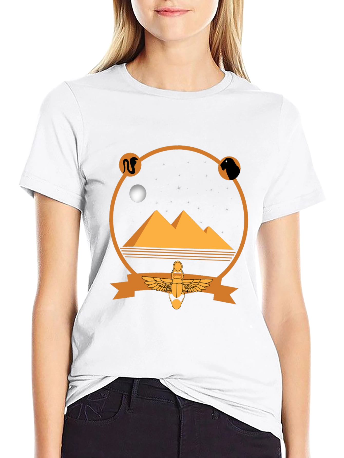 Egyptian Pyramid Graphic Tee - Black