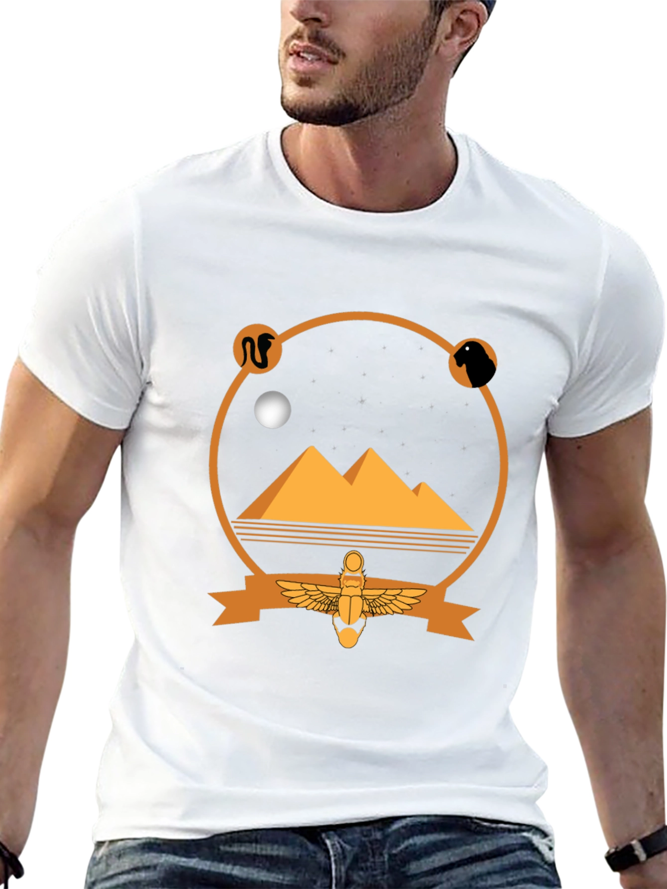 Egyptian Pyramid Graphic Tee - Black